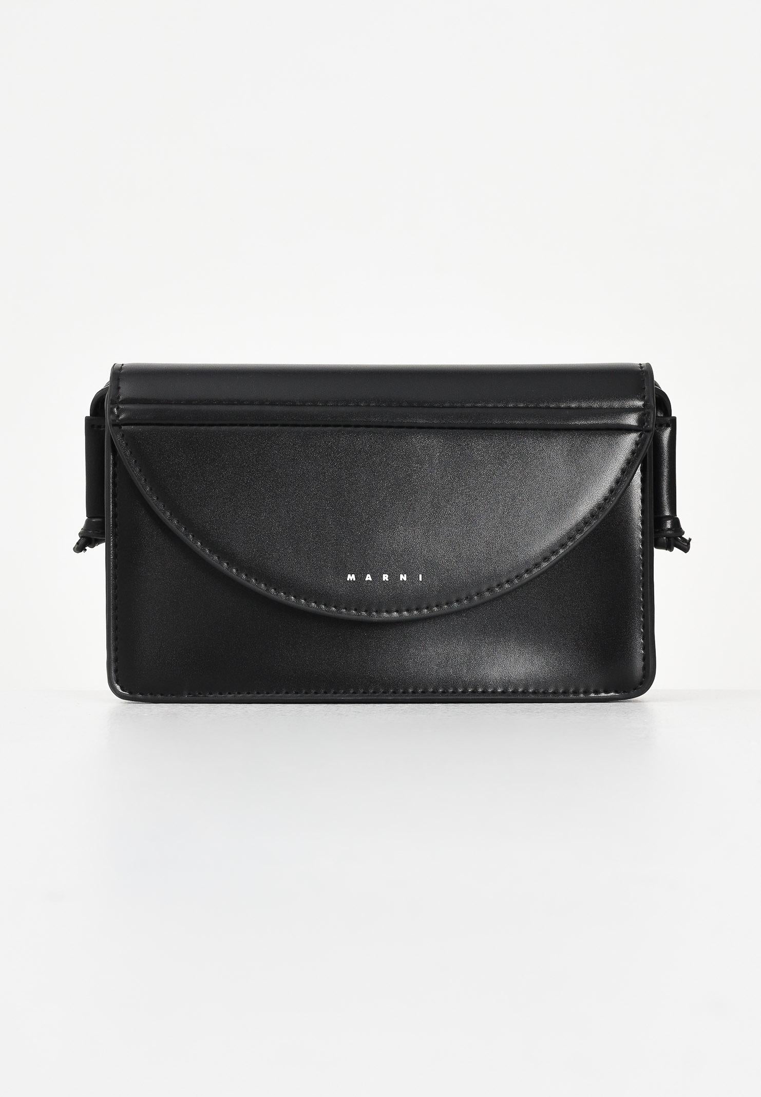MARNI Pochette nera da donna con logo M01256M00TK 0M922 MARNI