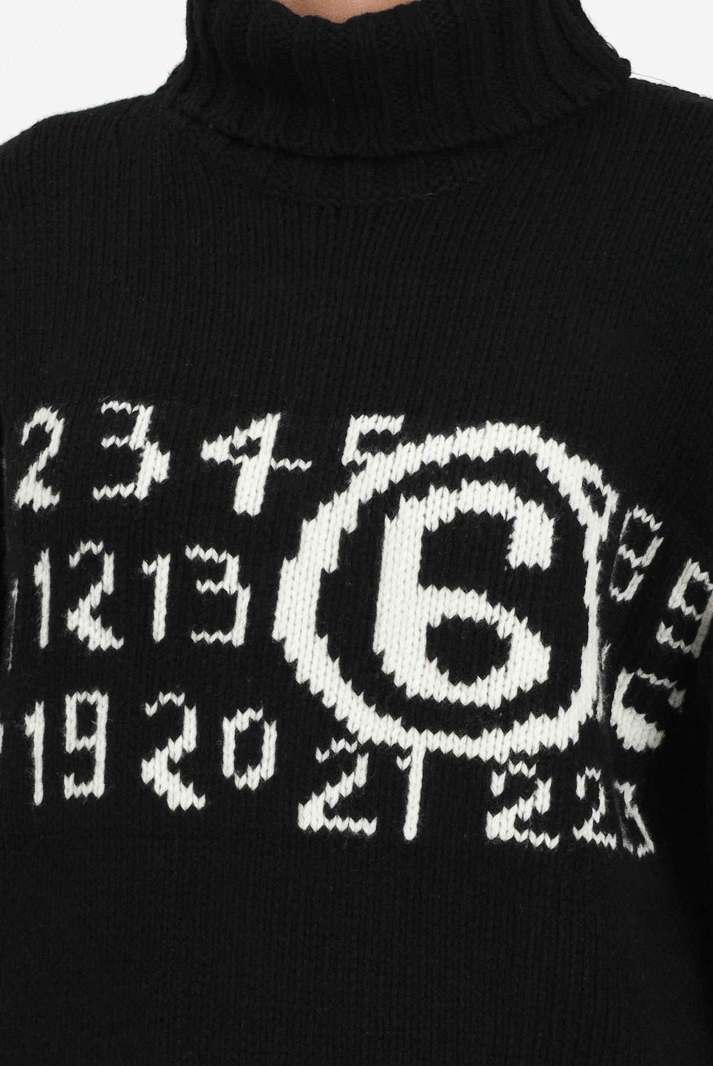 MAISON MARGIELA Abito corto nero per donna e ragazza con maxi logo M60848MM06M M6900 MAISON MARGIELA