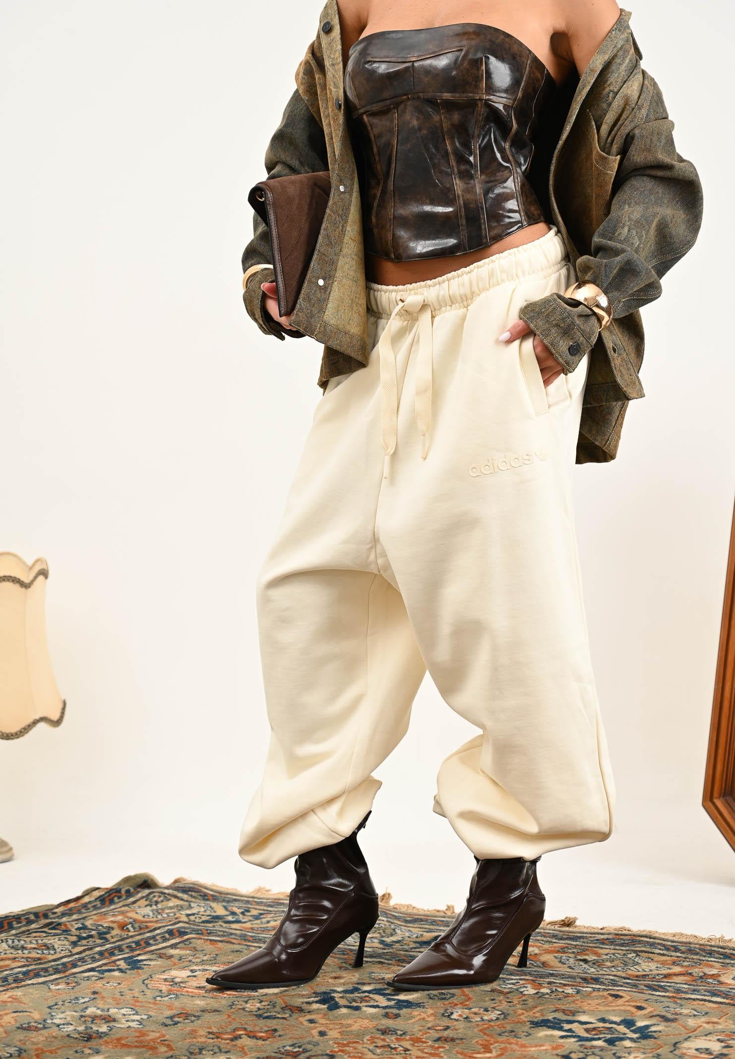 ADIDAS ORIGINALS Pantalone sportivo Essentials Linear Jogger Oversized panna da donna JX3142 ADIDAS ORIGINALS