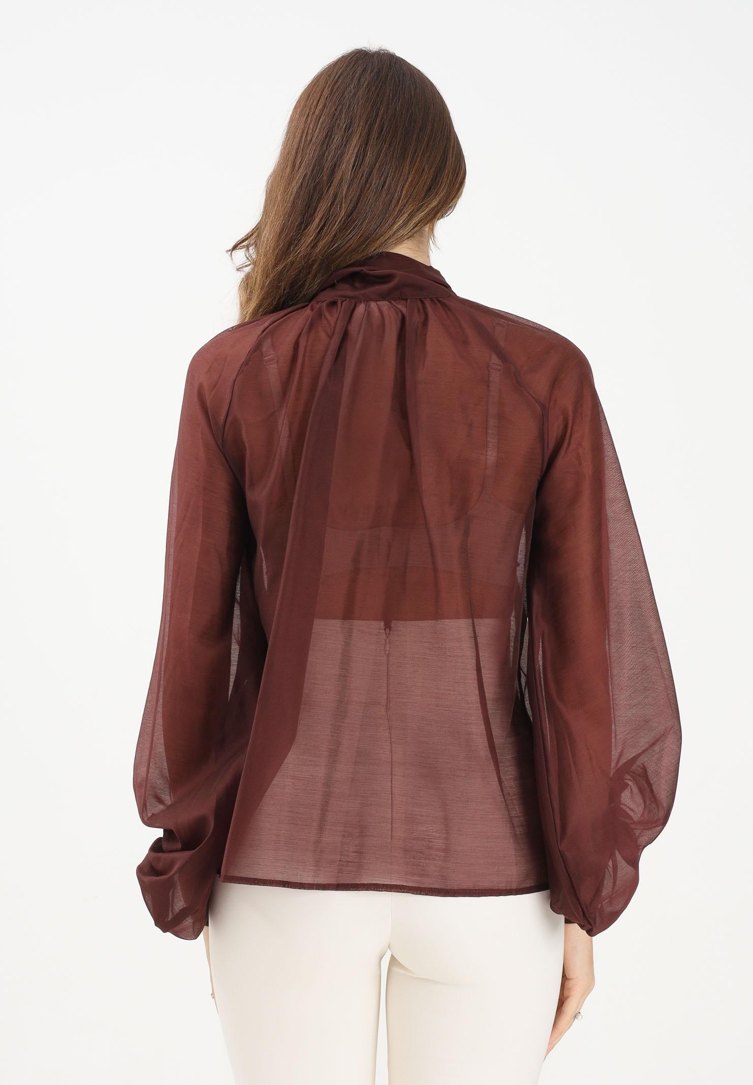 VICOLO Blusa bordeaux da donna con fiocco TF0488 BO VICOLO