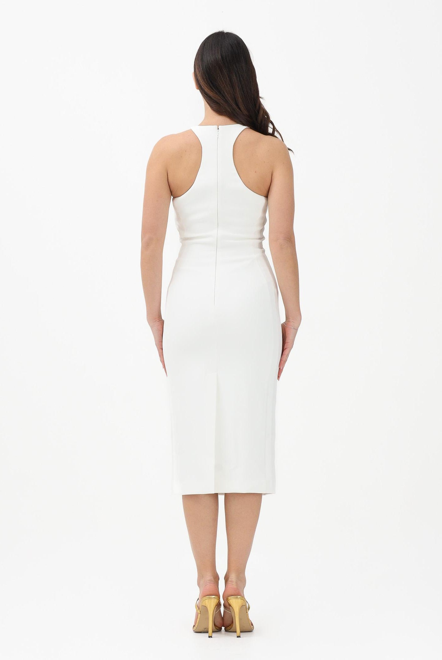 ELISABETTA FRANCHI Abito midi avorio da donna AB91761E2 360 ELISABETTA FRANCHI