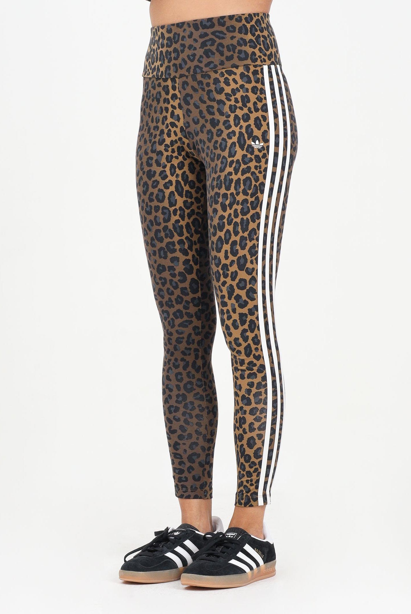 ADIDAS ORIGINALS Leggings Leopard 3-Stripes beige da donna JW7308 ADIDAS ORIGINALS