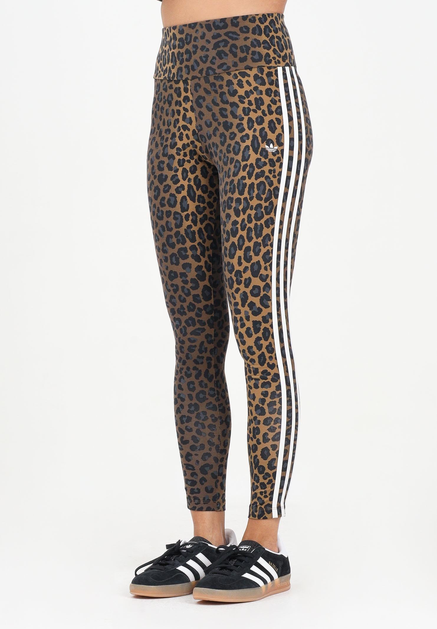 ADIDAS ORIGINALS Leggings Leopard 3-Stripes beige da donna JW7308 ADIDAS ORIGINALS