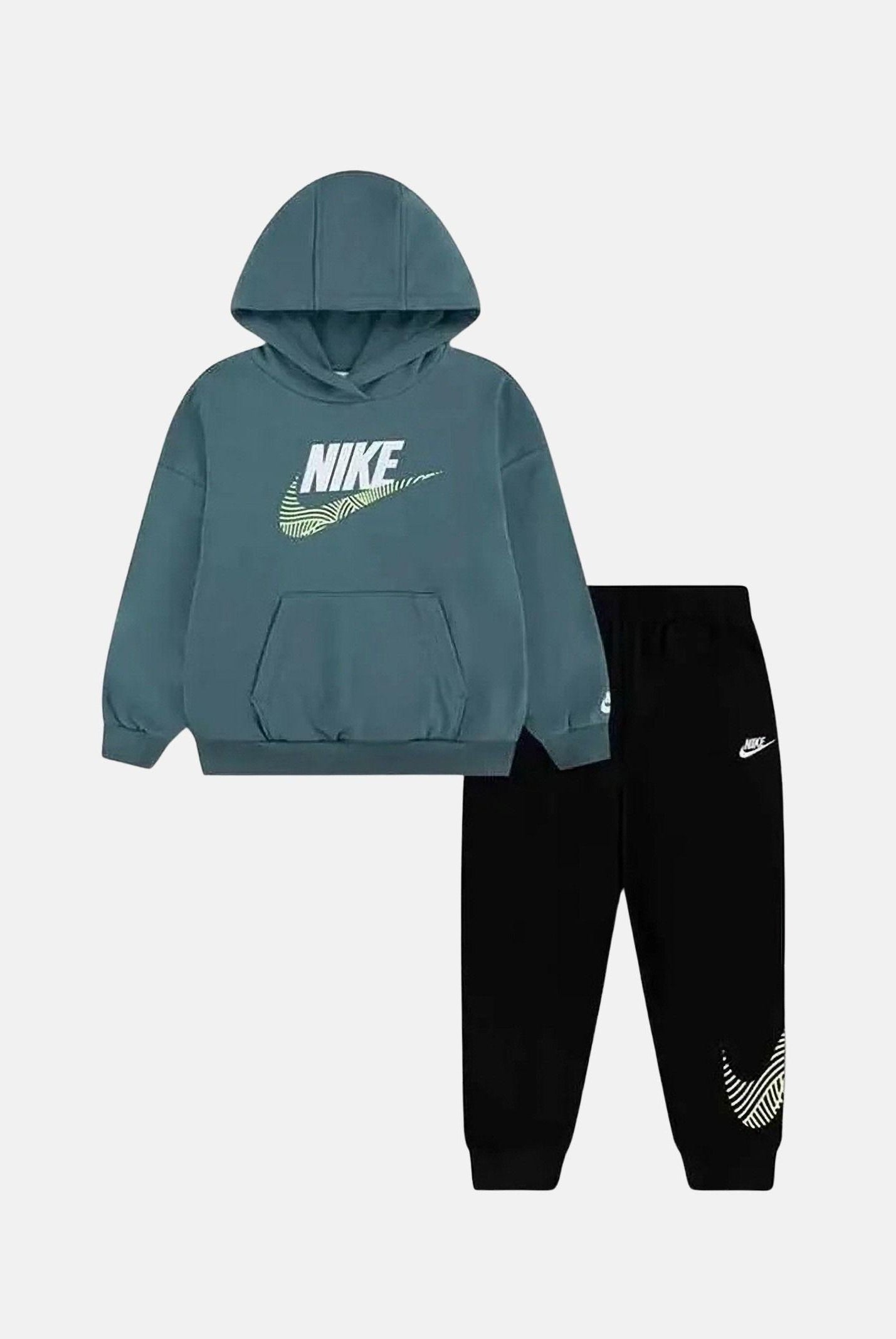 NIKE Tuta In The Zone nera e verde petrolio da neonato 66N738 023 NIKE