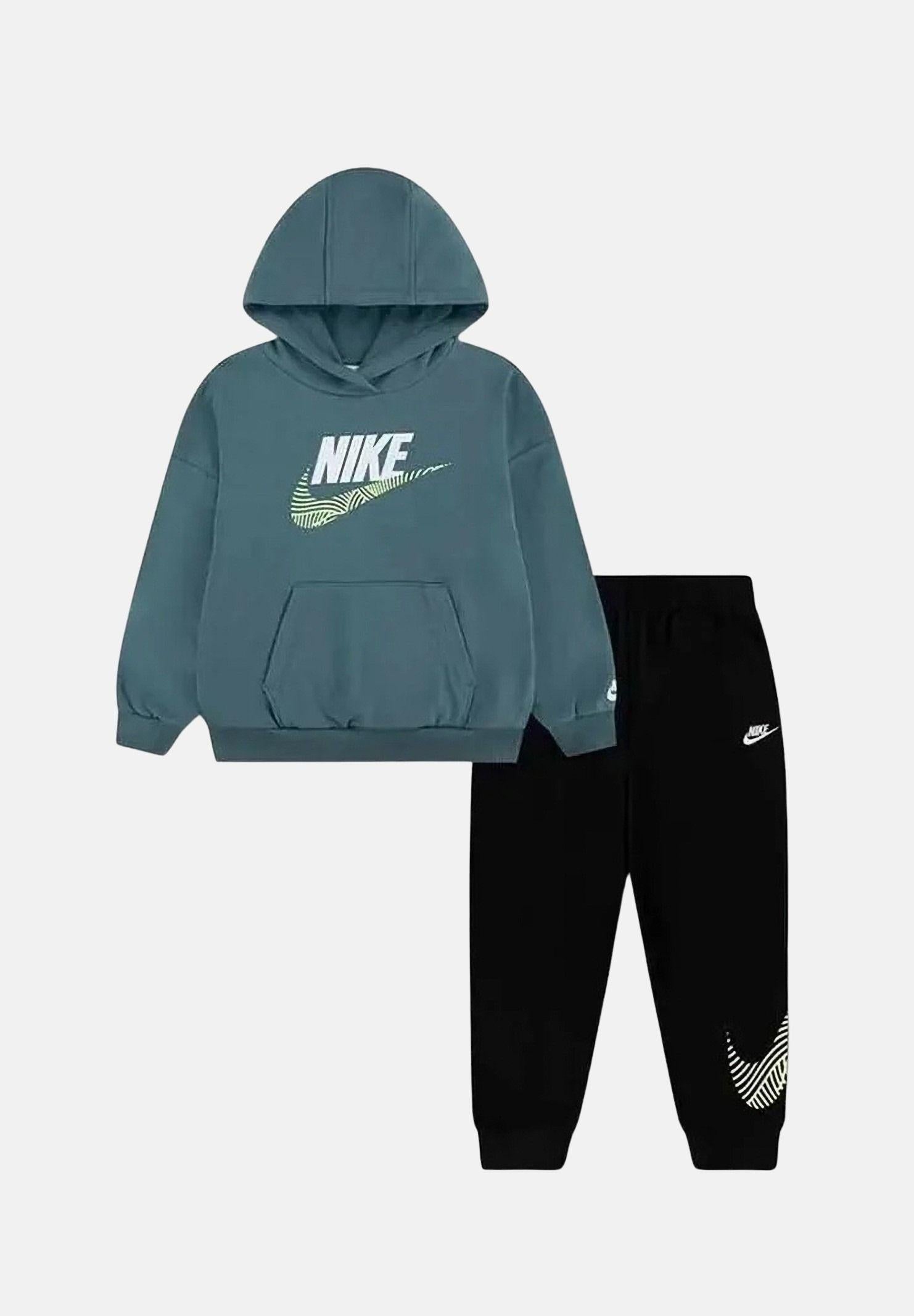 NIKE Tuta In The Zone nera e verde petrolio da neonato 66N738 023 NIKE