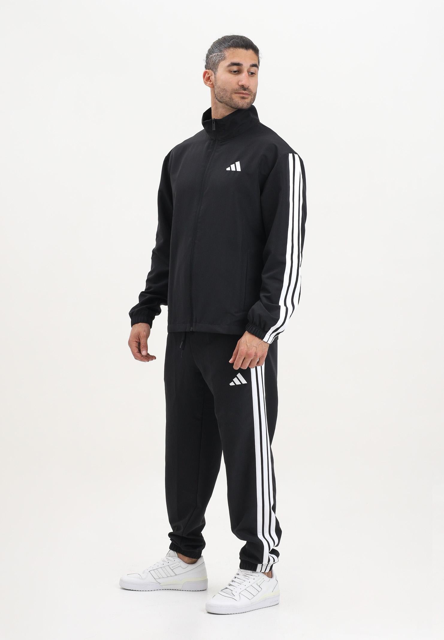 ADIDAS PERFORMANCE Tuta Basic 3 Stripes Tricot nera da uomo JI8849 . ADIDAS PERFORMANCE
