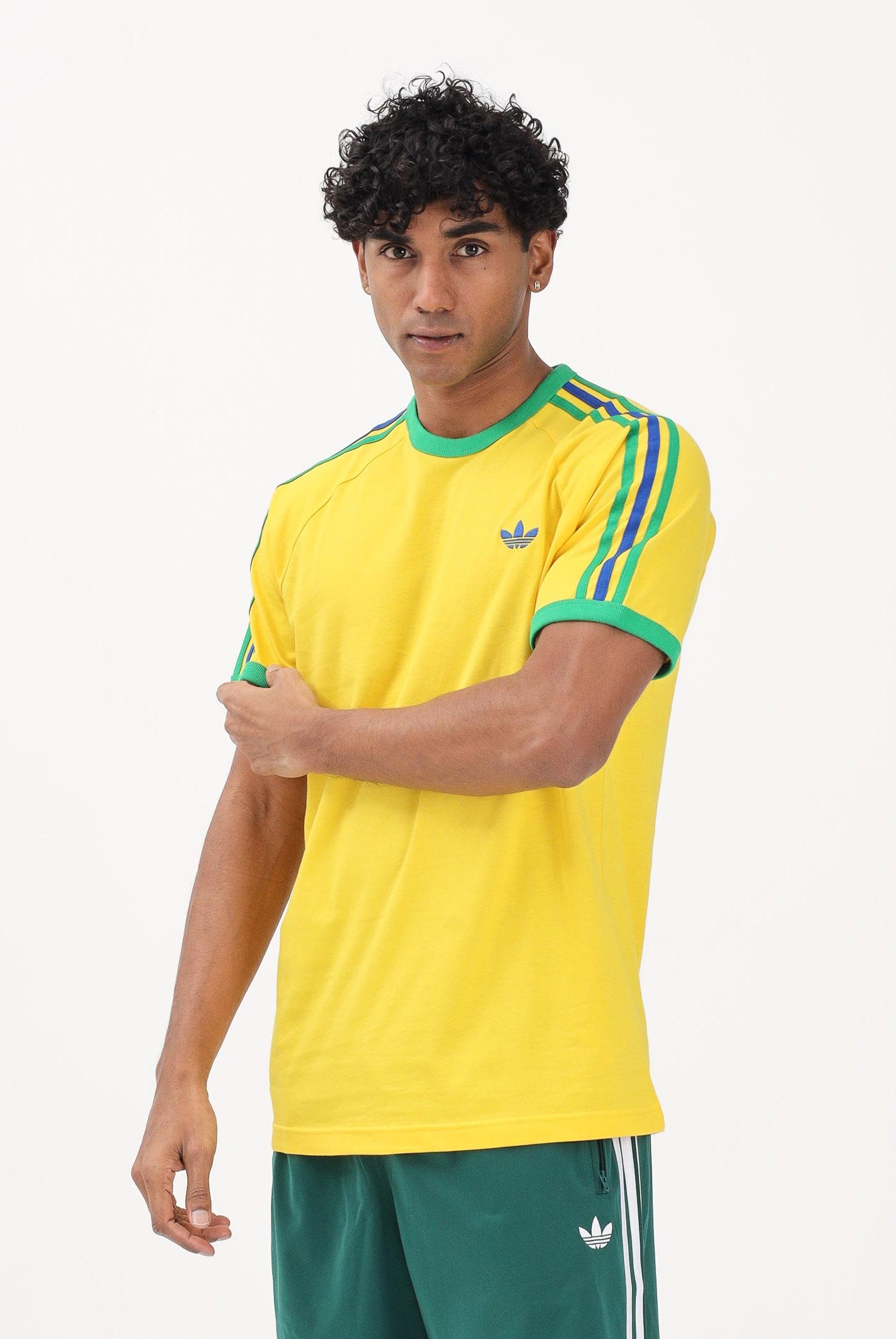ADIDAS ORIGINALS T-shirt a manica corta Adicolor Sport gialla da uomo KC8643 . ADIDAS ORIGINALS