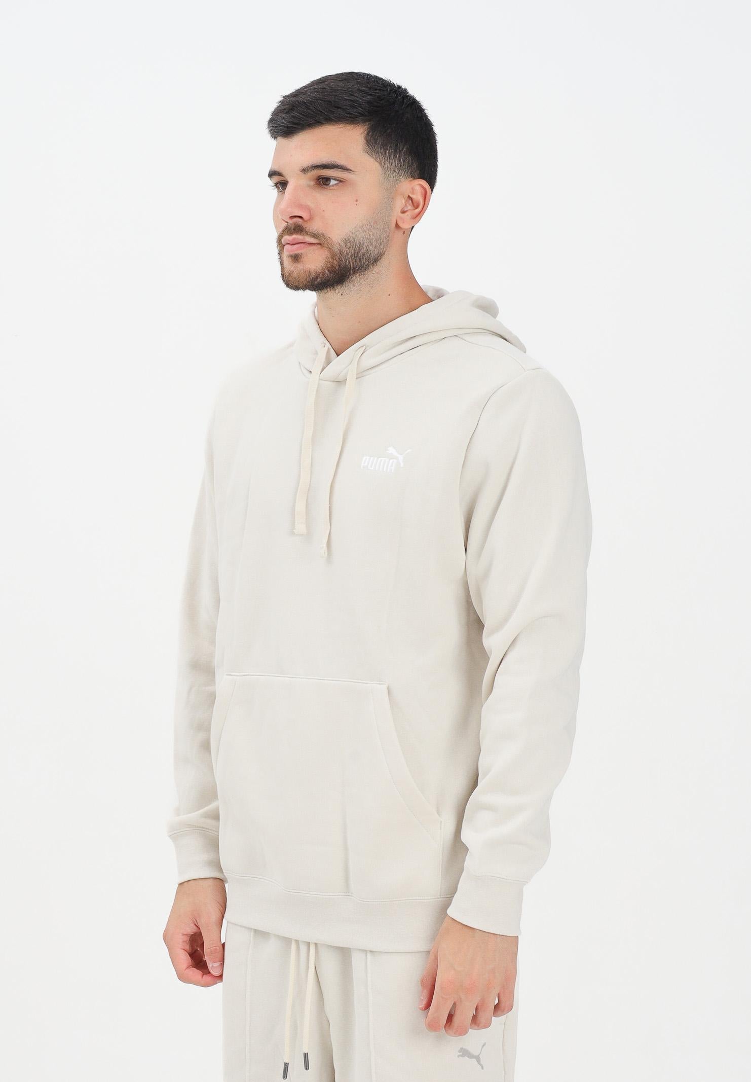 PUMA Felpa con cappuccio Essentials panna da uomo 682575 87 PUMA