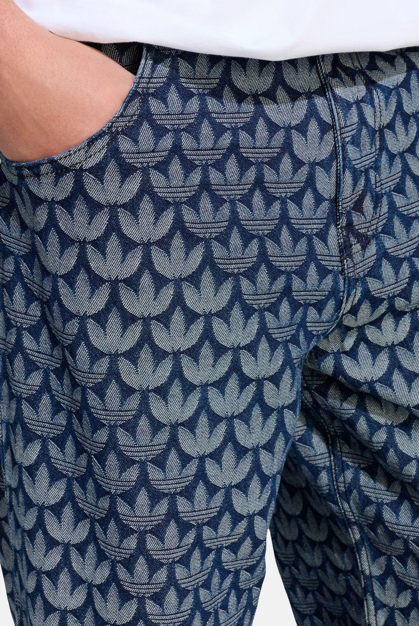 ADIDAS ORIGINALS Jeans in blu Denim Loose Monogram Indigo da uomo KD0399 . ADIDAS ORIGINALS
