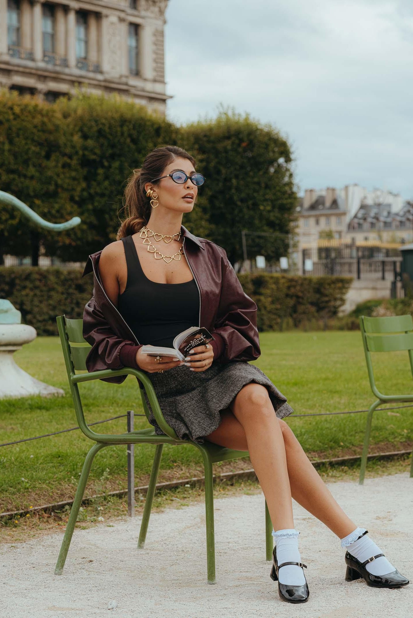 PINKO Gonna corta da donna realizzata in tweed stretch effetto spigato nei toni del marrone 105569A2QX ZM7 PINKO