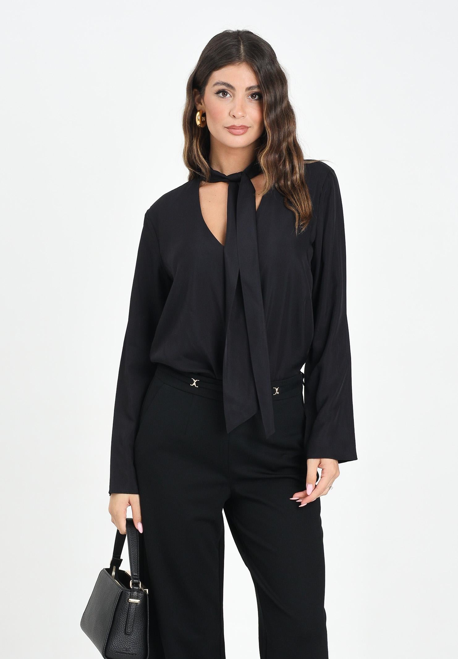 ARMANI EXCHANGE Blusa nera da donna con cravattino XW000732AF16122 UC001 ARMANI EXCHANGE