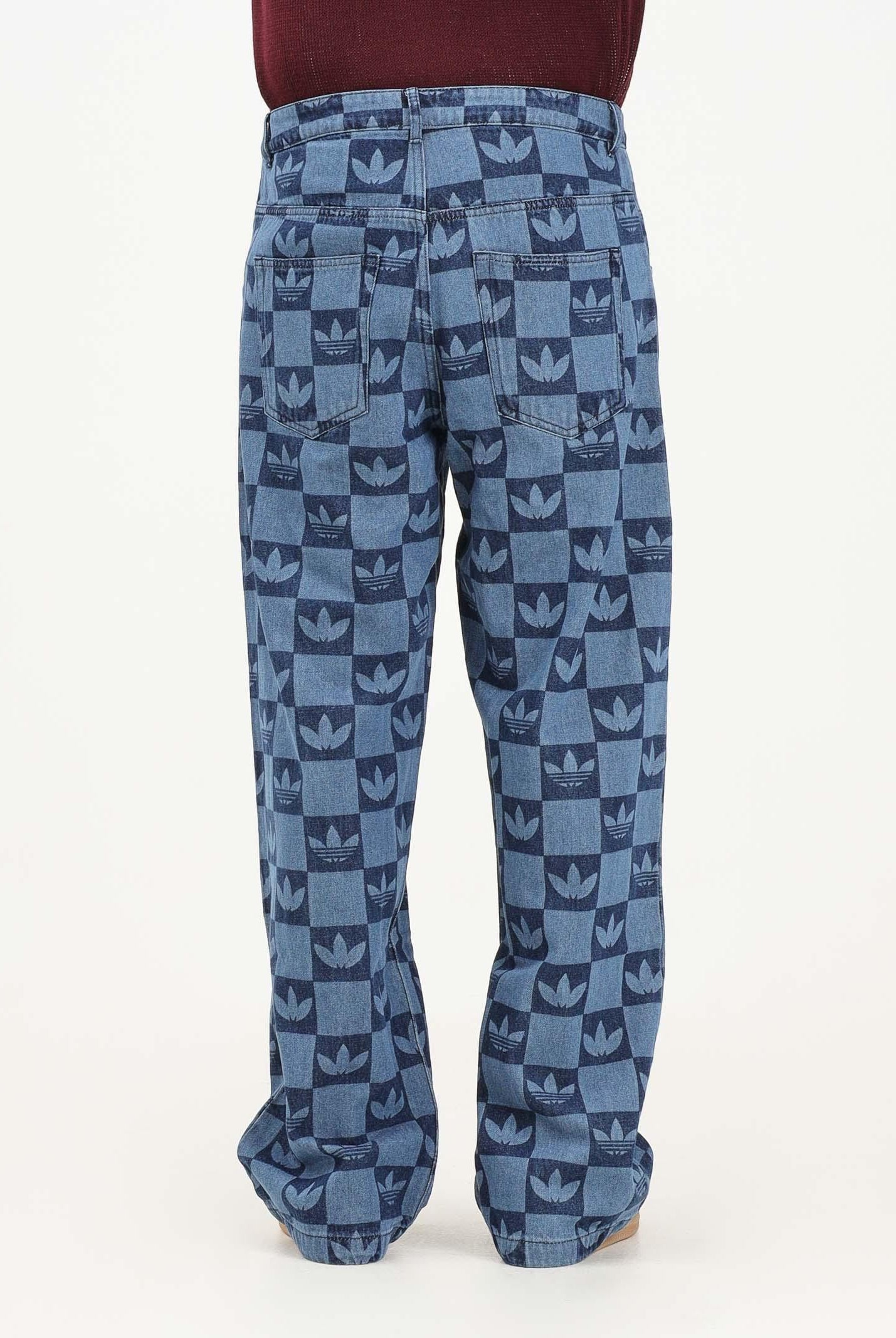 ADIDAS ORIGINALS Jeans Monogram All Over Print in denim medio da uomo JY2993 . ADIDAS ORIGINALS