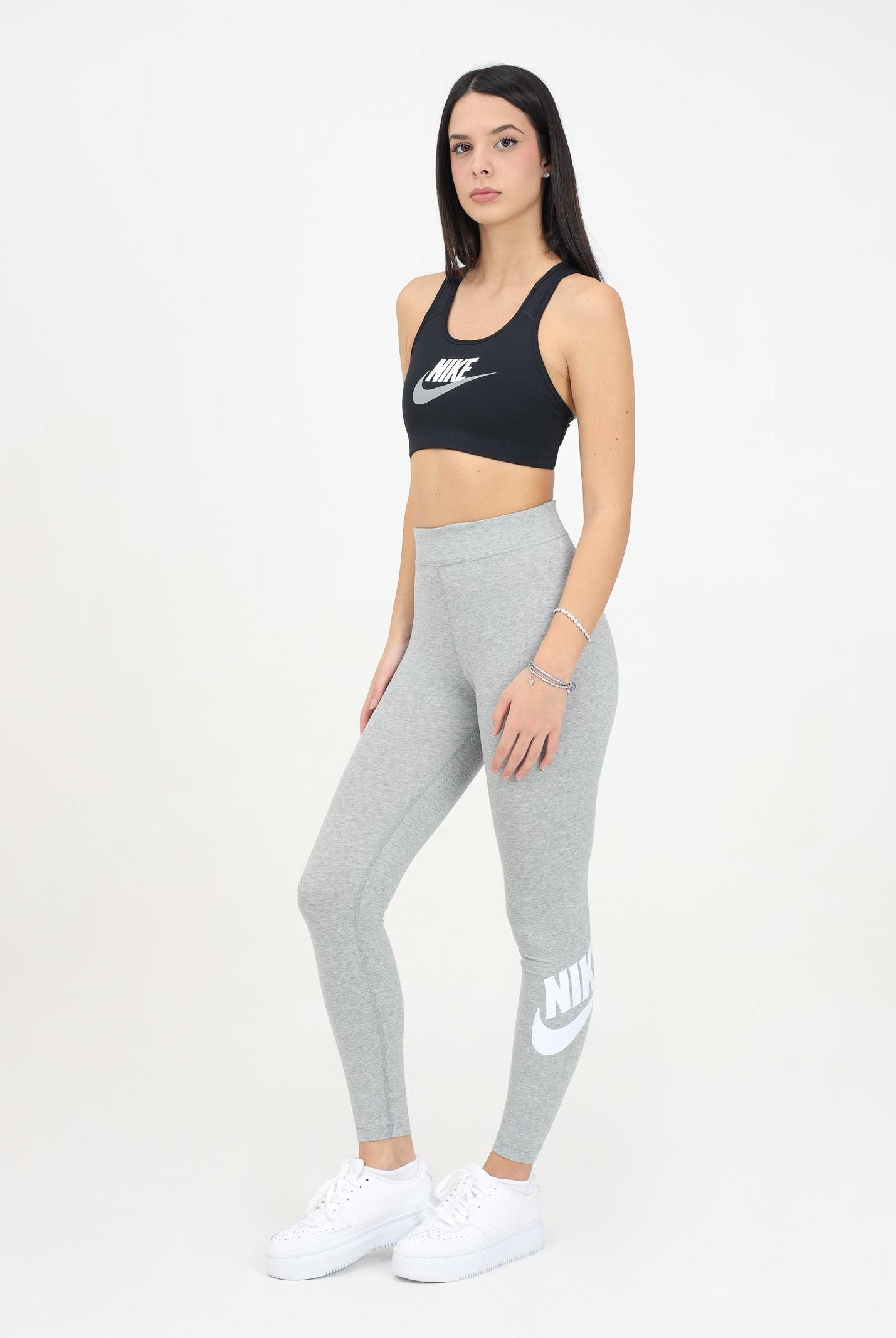 Leggings grigio da donna con stampa logo CZ8528 063 NIKE