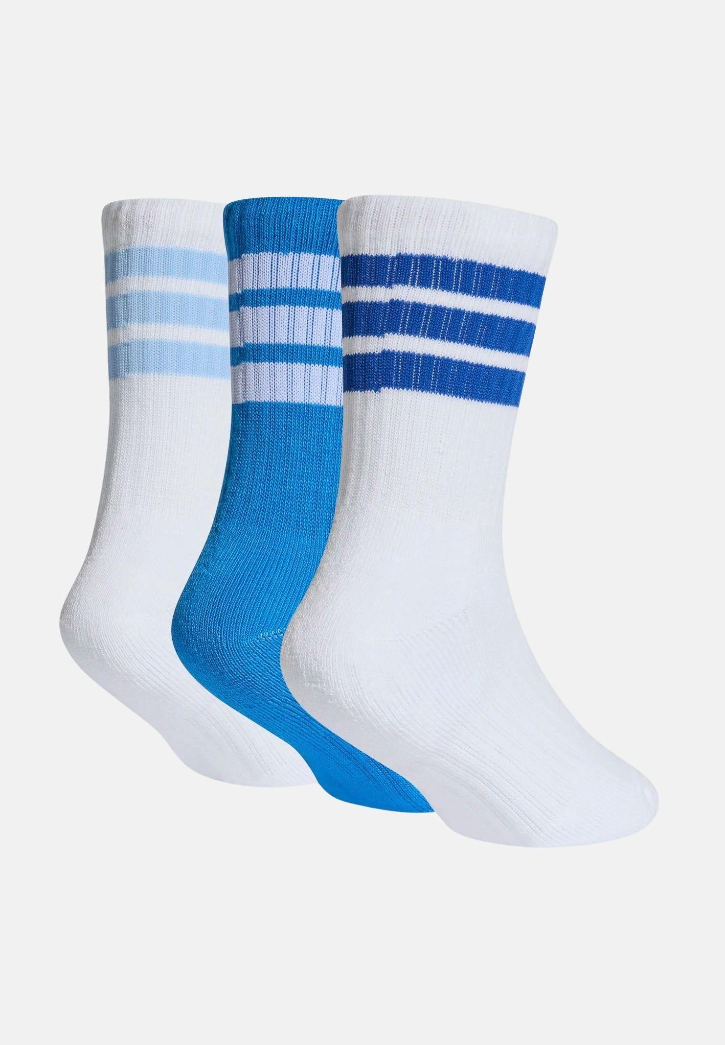 ADIDAS PERFORMANCE Calzini (3paia) 3-STRIPES bianchi e azzurri da bambino KD1720 . ADIDAS PERFORMANCE