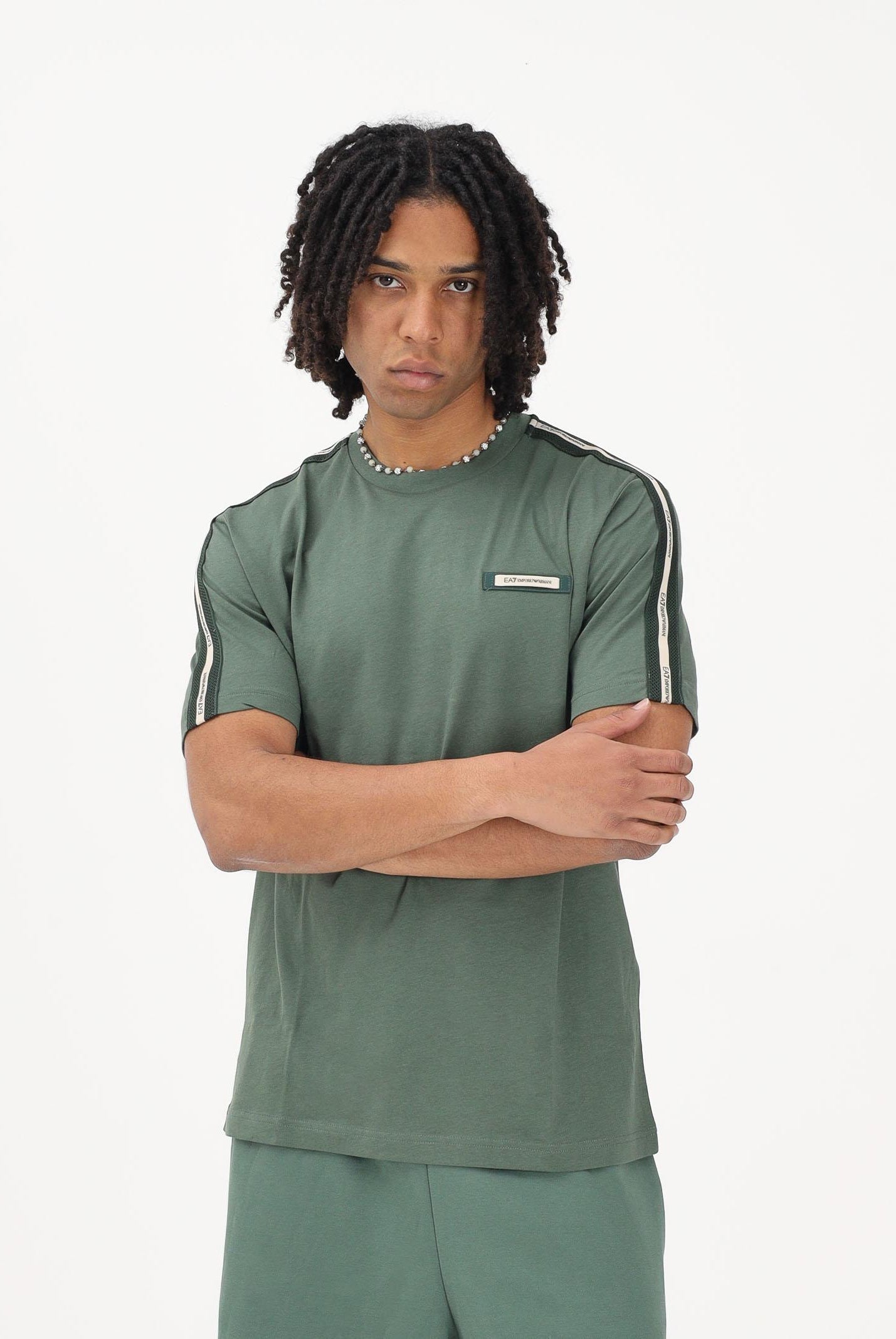 EA7 T-shirt a manica corta verde da uomo con logo 7M001476AF10375 U7260 EA7