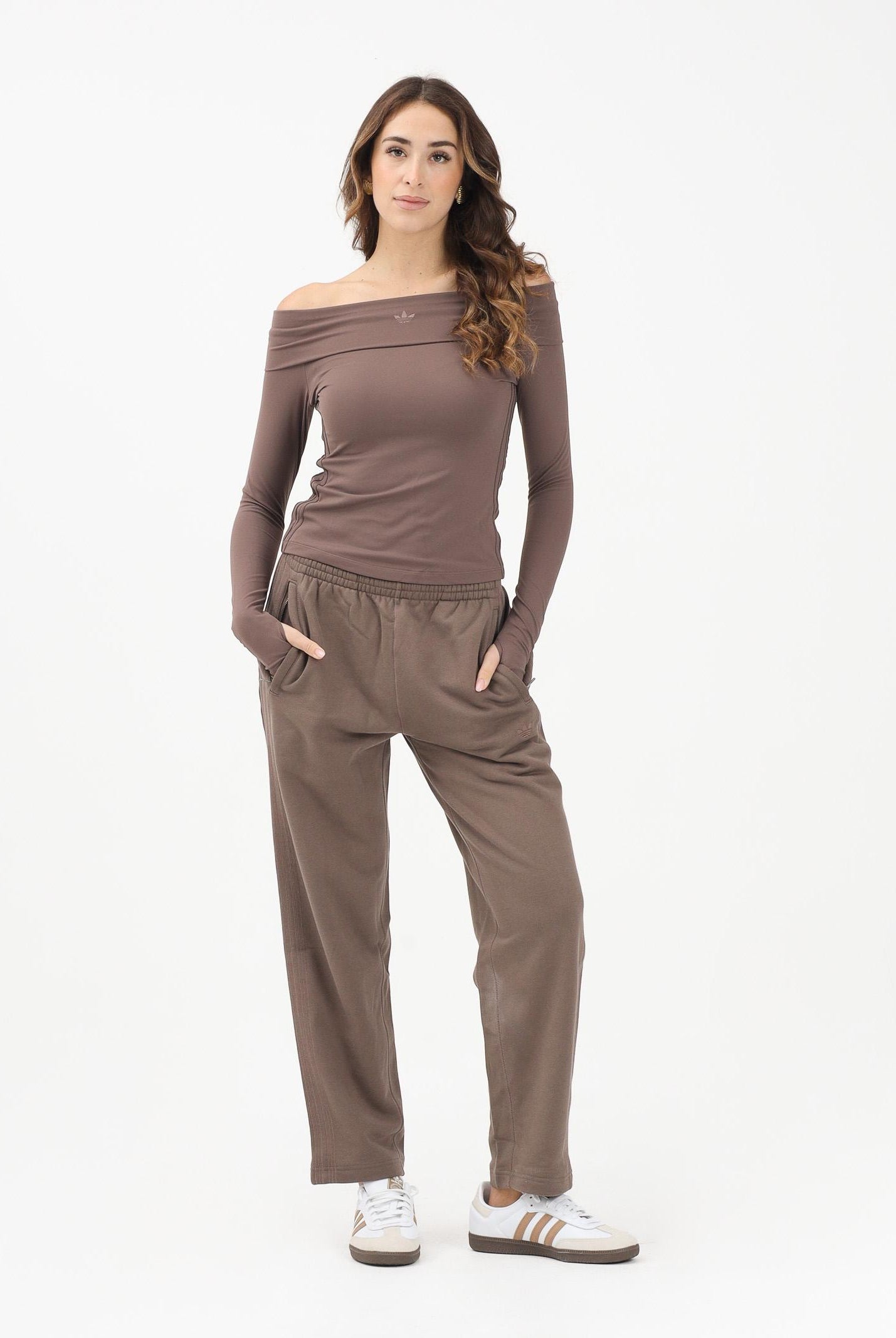 ADIDAS ORIGNALS Pantalone sportivo Premium Essentials Open Hem marrone da donna JW1046 . ADIDAS ORIGINALS