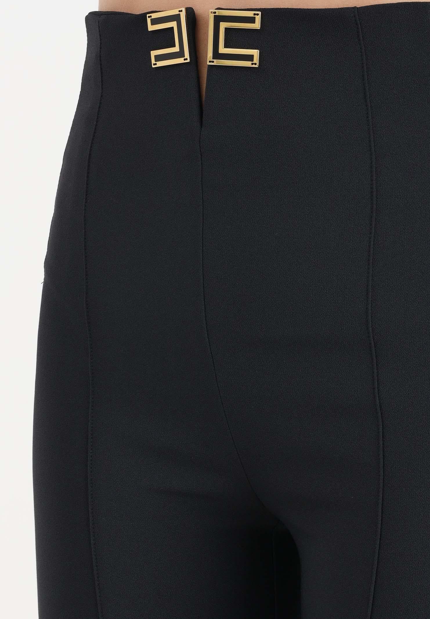 ELISABETTA FRANCHI Pantalone elegante nero da donna con dettagli logo PA16361E2 110 ELISABETTA FRANCHI