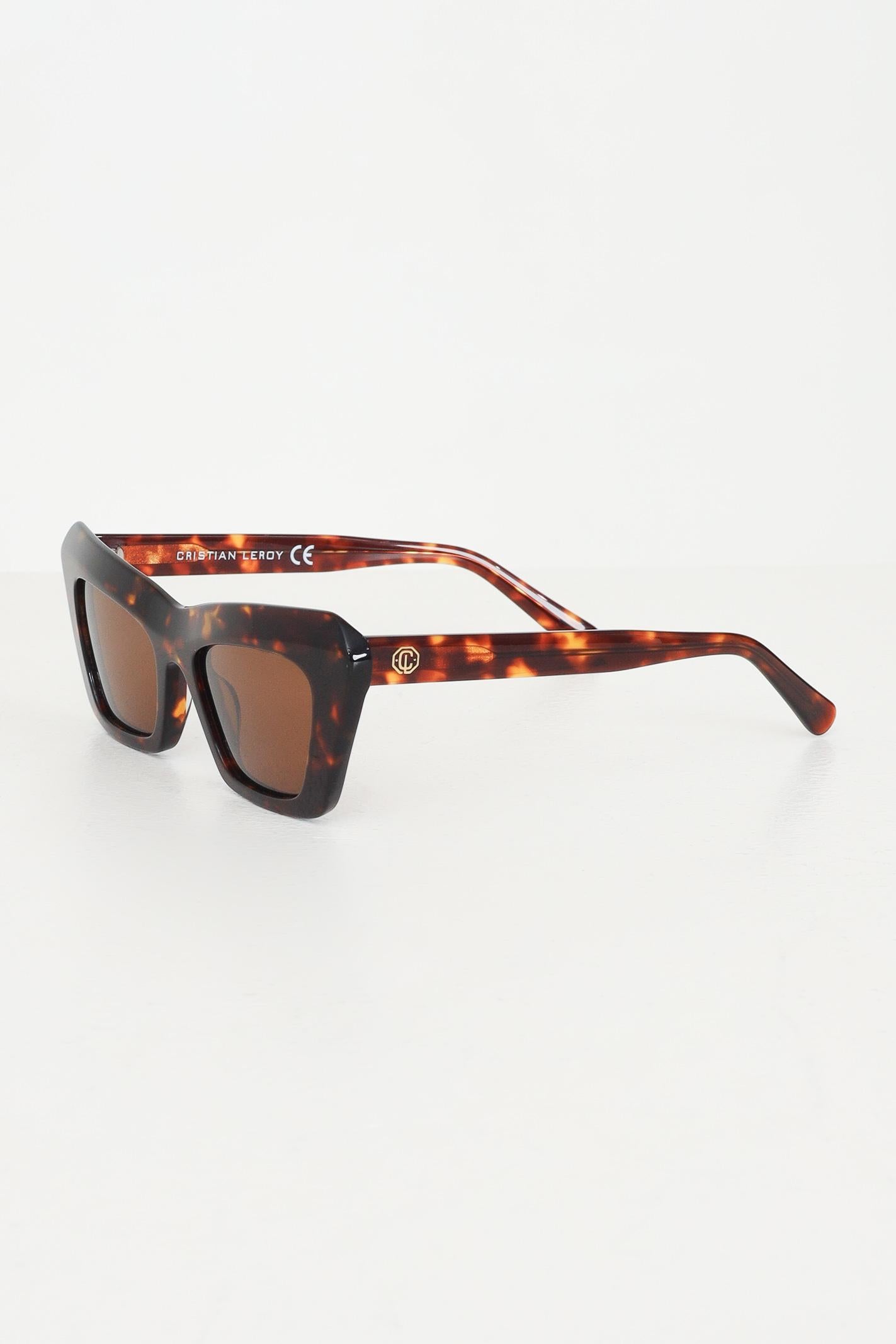 CRISTIAN LEROY Occhiali da sole marroni da donna con montatura squadrata in acetato tartarugato 700193 03 CRISTIAN LEROY