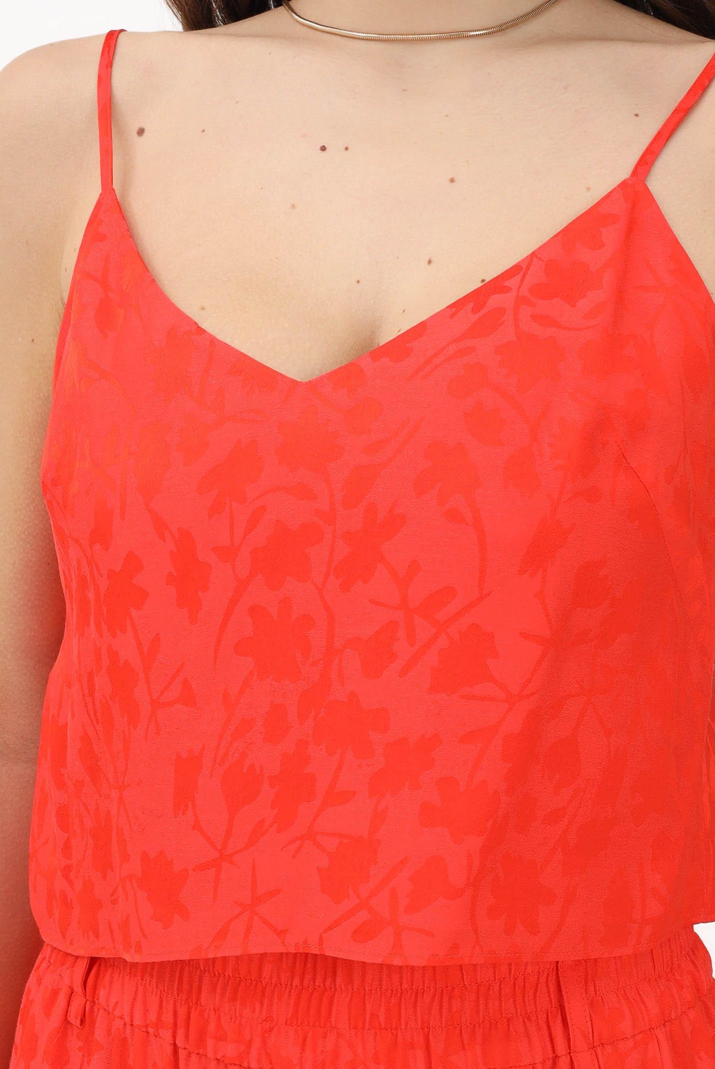 PINKO Top corto arancione da donna realizzato in tessuto jacquard 106869A3AN A99 PINKO