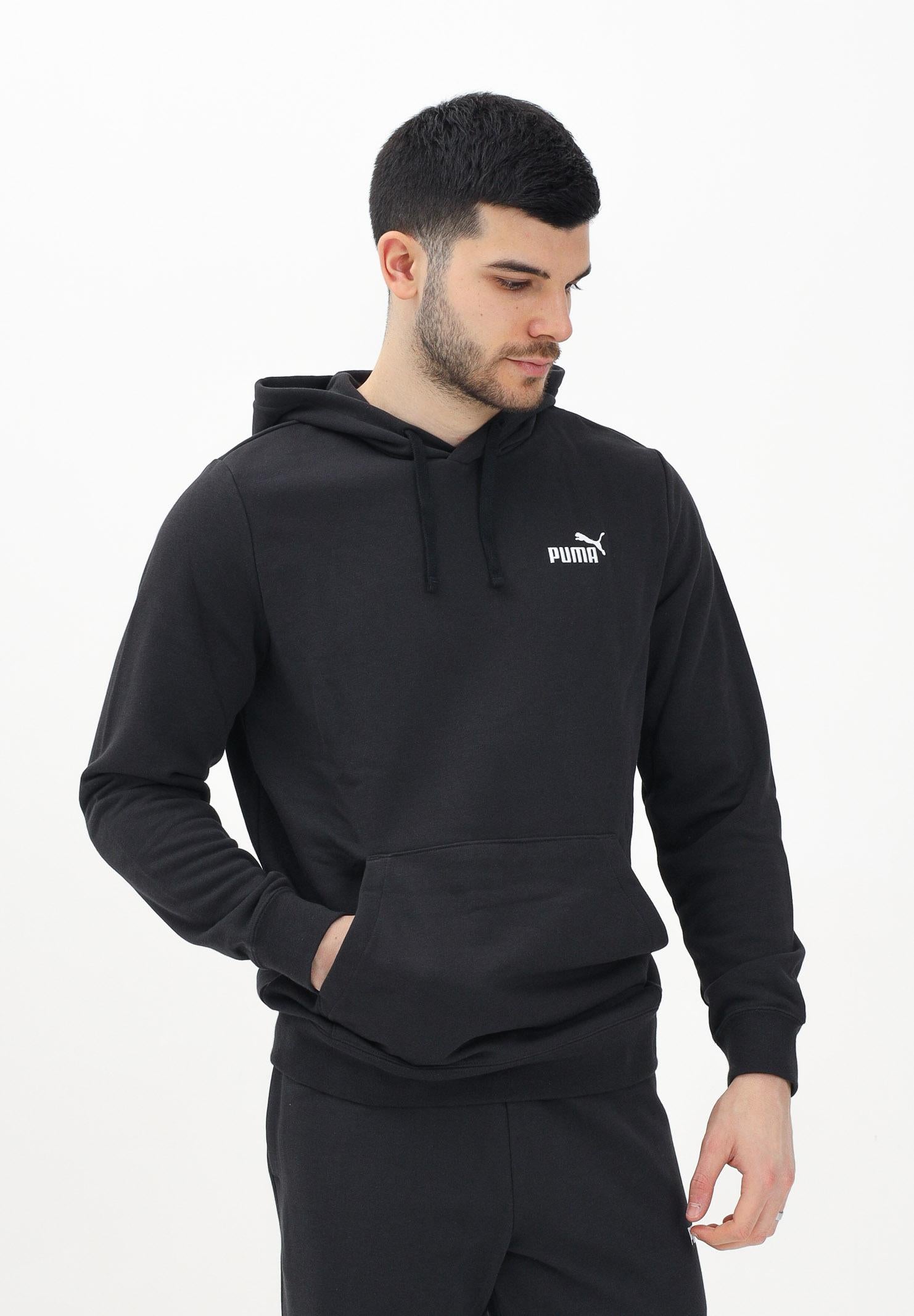 PUMA Felpa con cappuccio Essentials nera da uomo 682576 01 PUMA