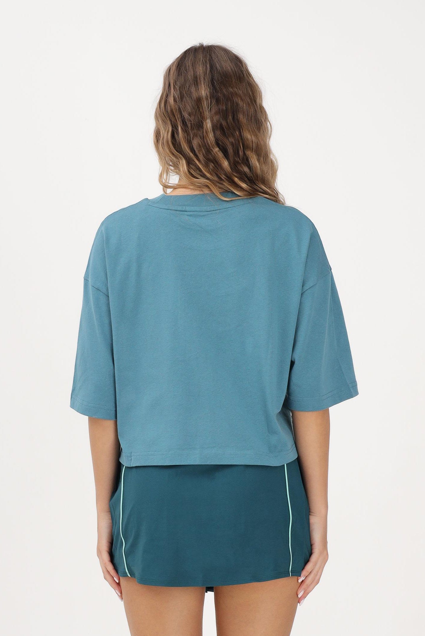 NEW BALANCE T-shirt a manica corta Athletics Premium Chest Logo verde acqua da donna WT51908AAZ . NEW BALANCE