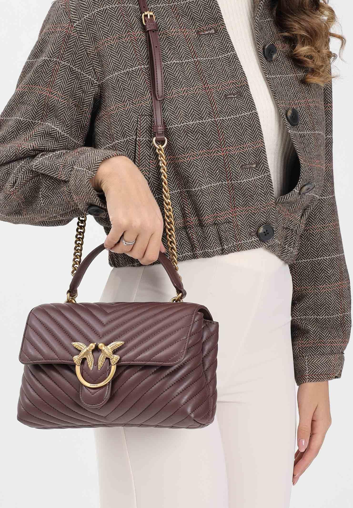 PINKO Borsa a mano Classic Love Bag Puff da donna in nappa trapuntata marrone 100043A0GK L86Q PINKO