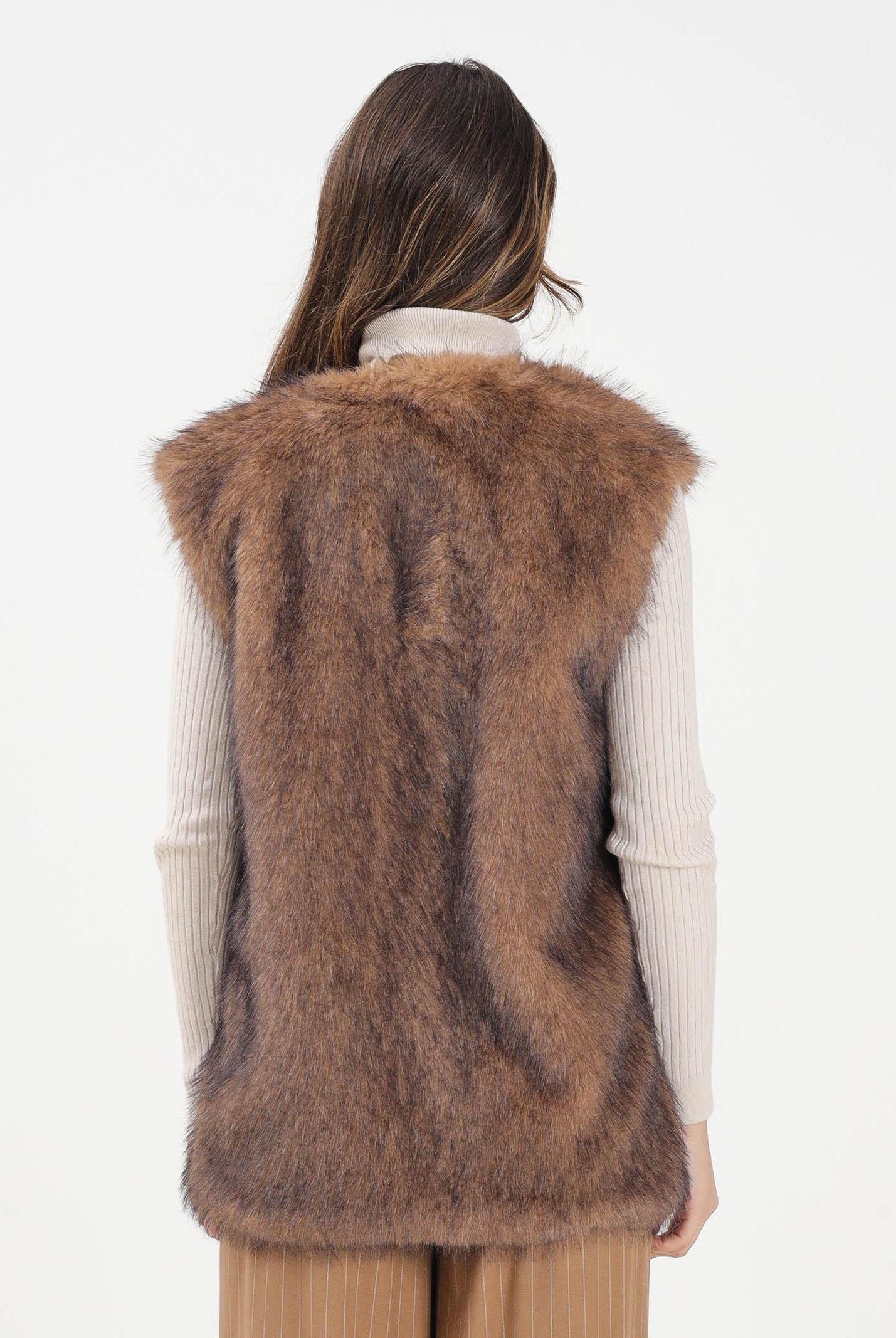 ONLY Pelliccia smanicata marrone da donna 15354308 Tannin ONLY