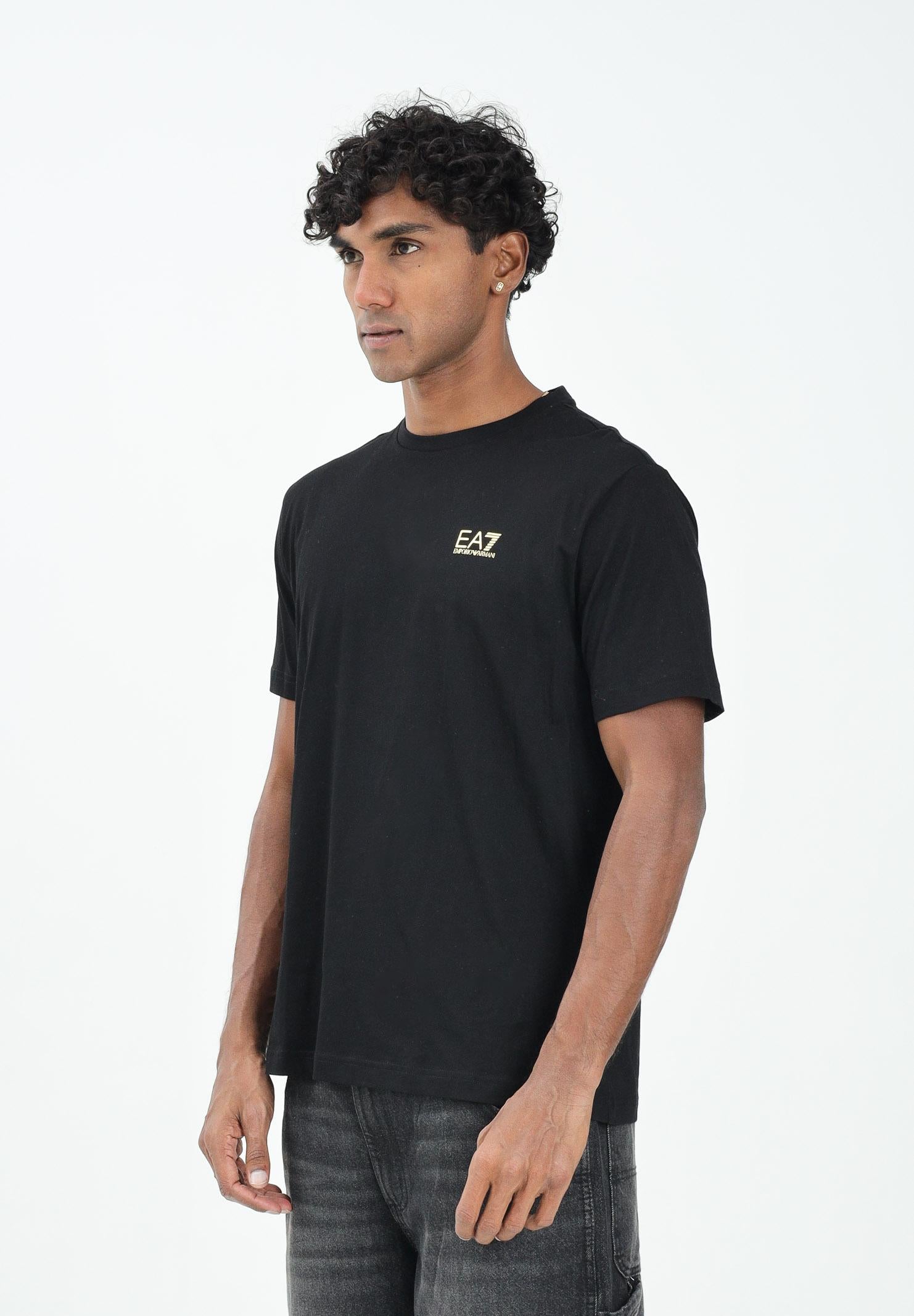 EA7 T-shirt a manica corta nera da uomo con stampa sul retro 7M000567AF10375 MC004 EA7