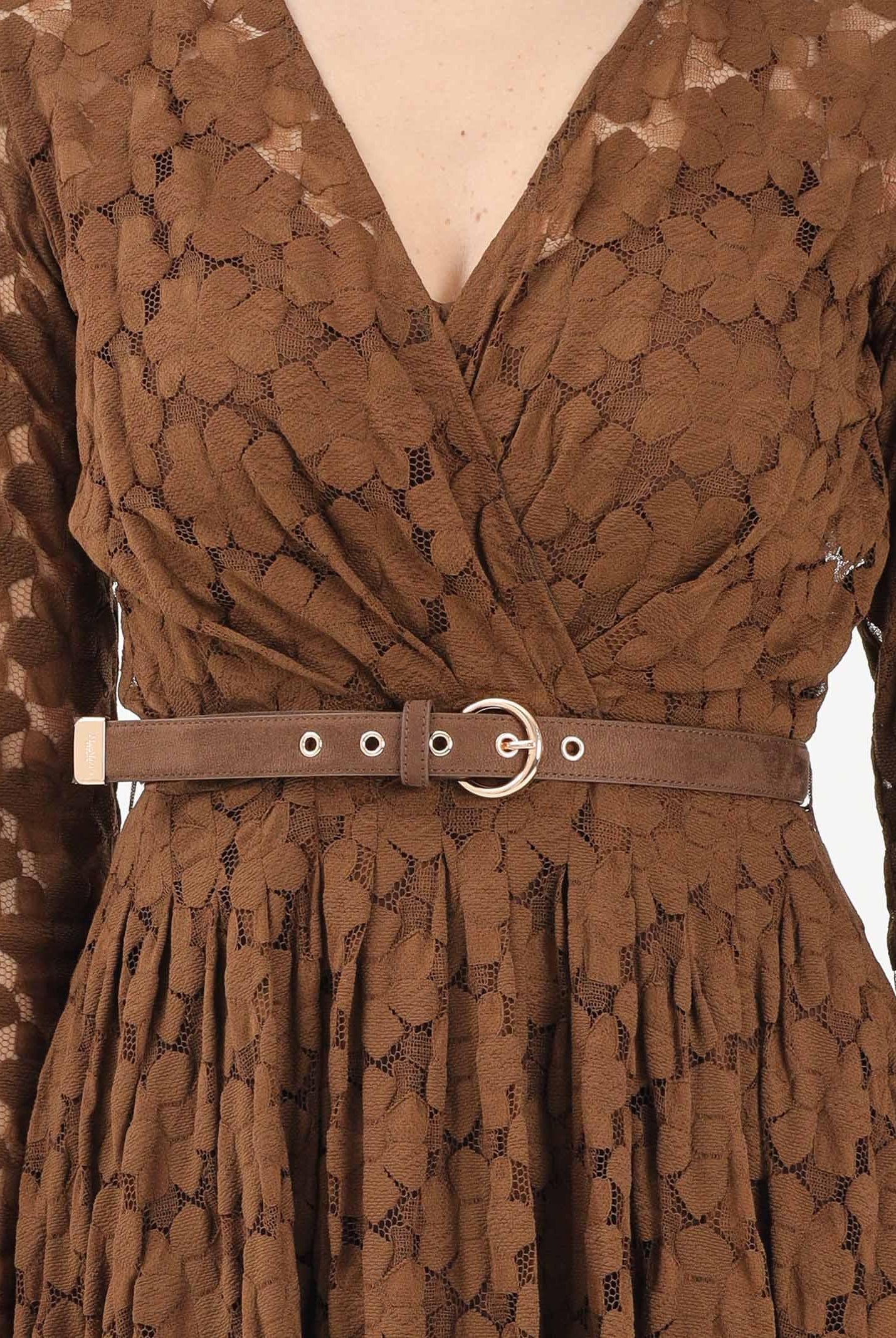 MAX MARA Abito midi MSTAGRUME marrone da donna realizzato in pizzo lavorato 2616631011600 002 MAX MARA