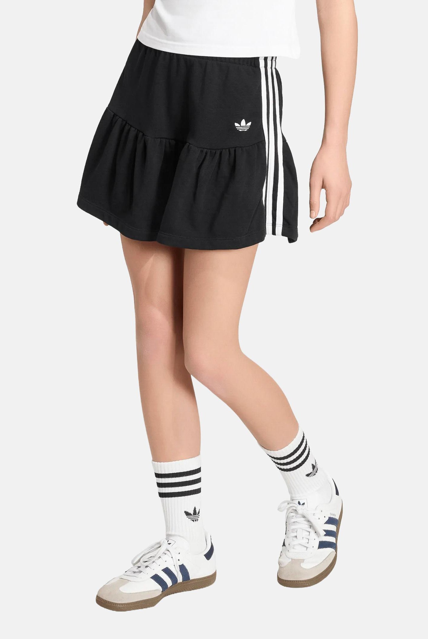 ADIDAS ORIGINALS Gonna 3 STRIPE nera da bambina KR6535 . ADIDAS ORIGINALS