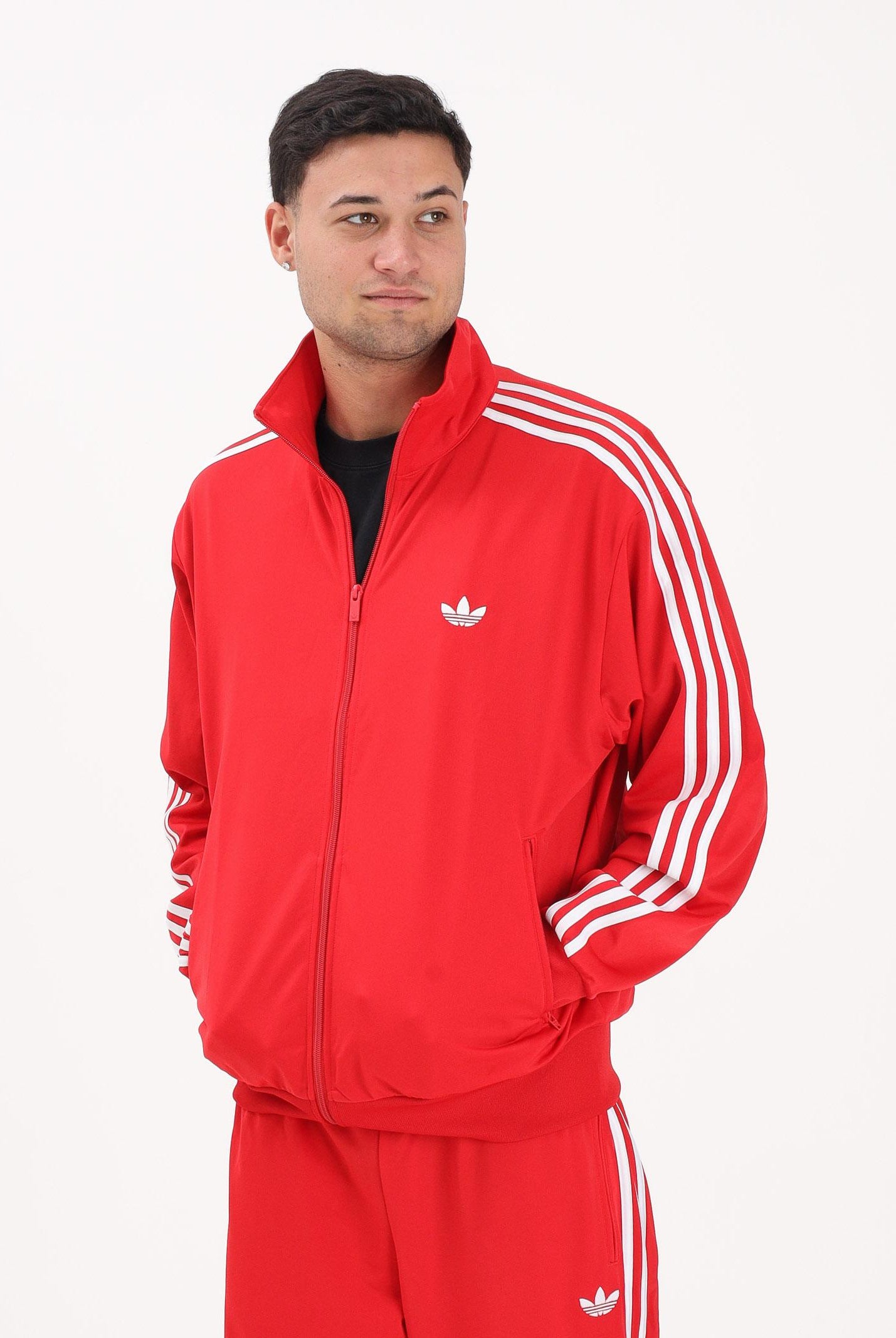 ADIDAS ORIGINALS Felpa con zip FIREBIRD rossa da uomo KD8307 . ADIDAS ORIGINALS