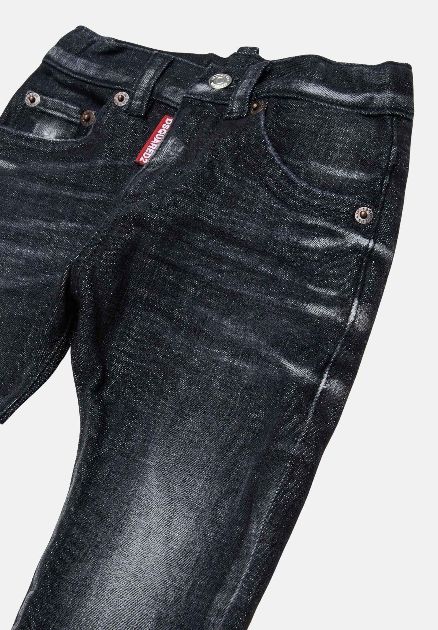 DSQUARED2 Jeans Turn-Up in denim nero da neonato DQ01TCD0ABS DQ02 DSQUARED2