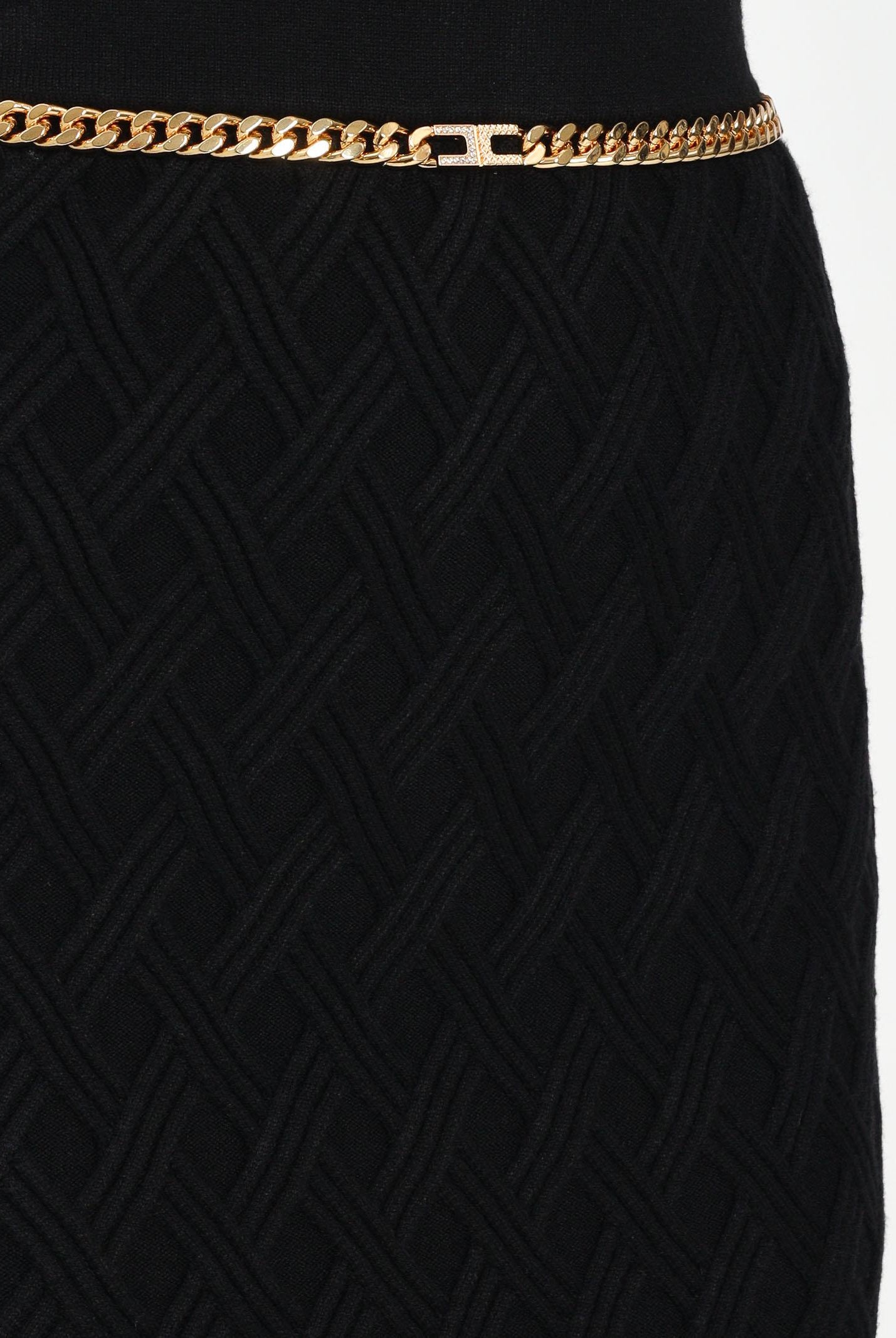 ELISABETTA FRANCHI Gonna midi in maglia nera da donna GK20B56E2 110 ELISABETTA FRANCHI