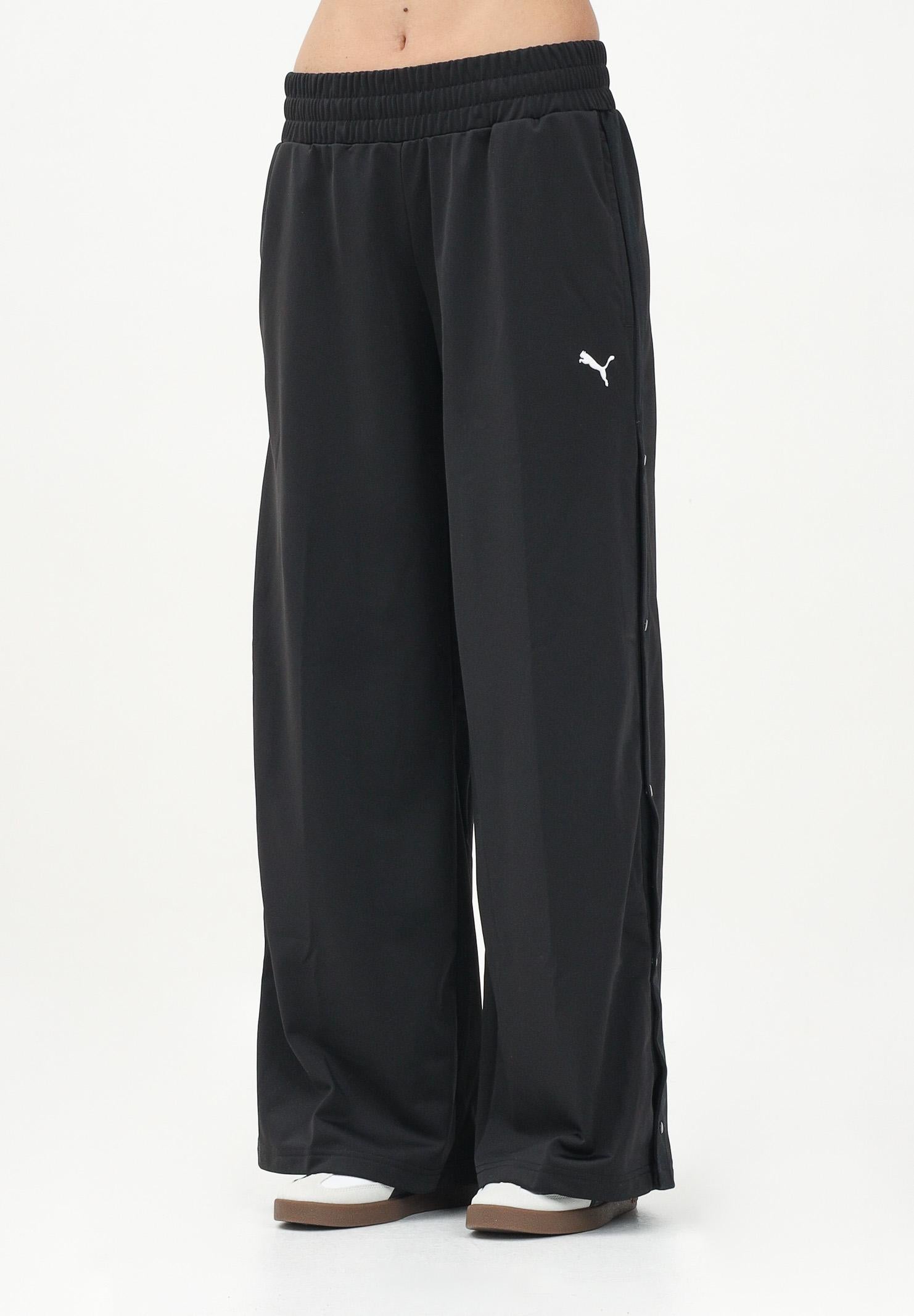PUMA Pantalone sportivo Wardrobe Ess Relaxed Low-Rise Popper Op nero da donna 629804 01 PUMA