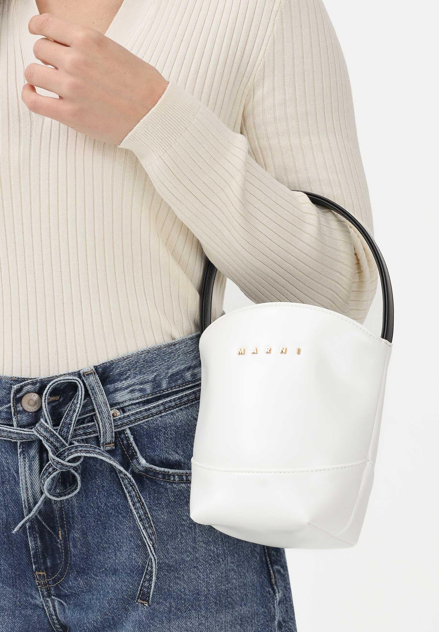 MARNI Borsa a mano Flower Basket bianco crema da donna M01820M00TK 0M114 MARNI