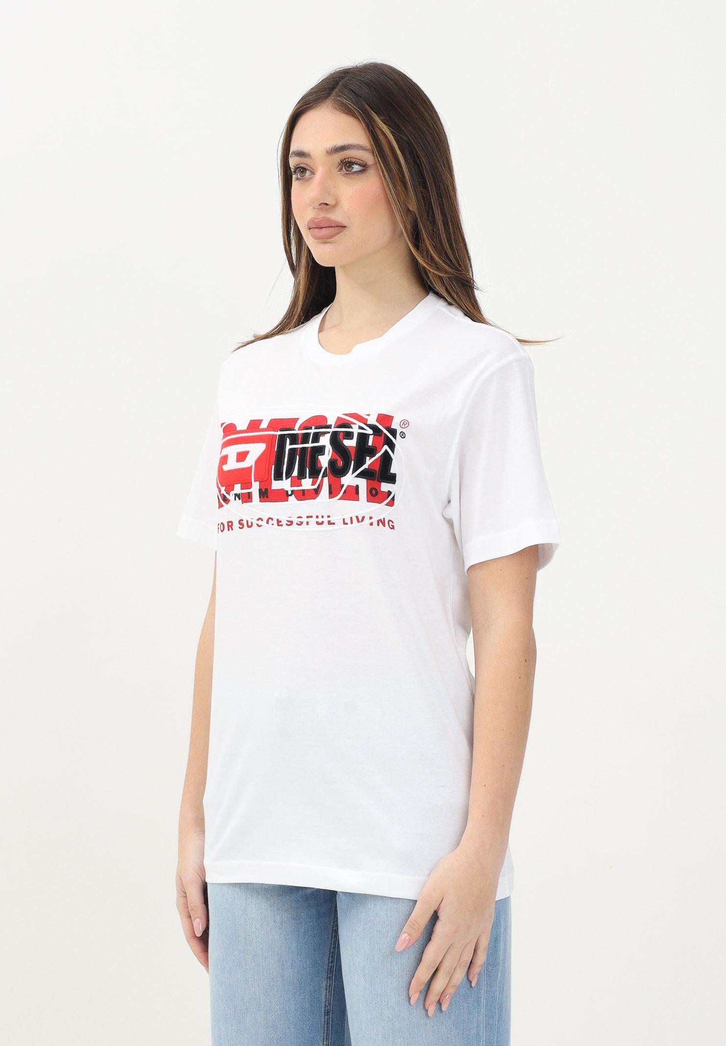 DIESEL T-shirt a manica corta Tboxt Over bianca per donna, bambini e ragazzi J0225100YI9 K100 DIESEL