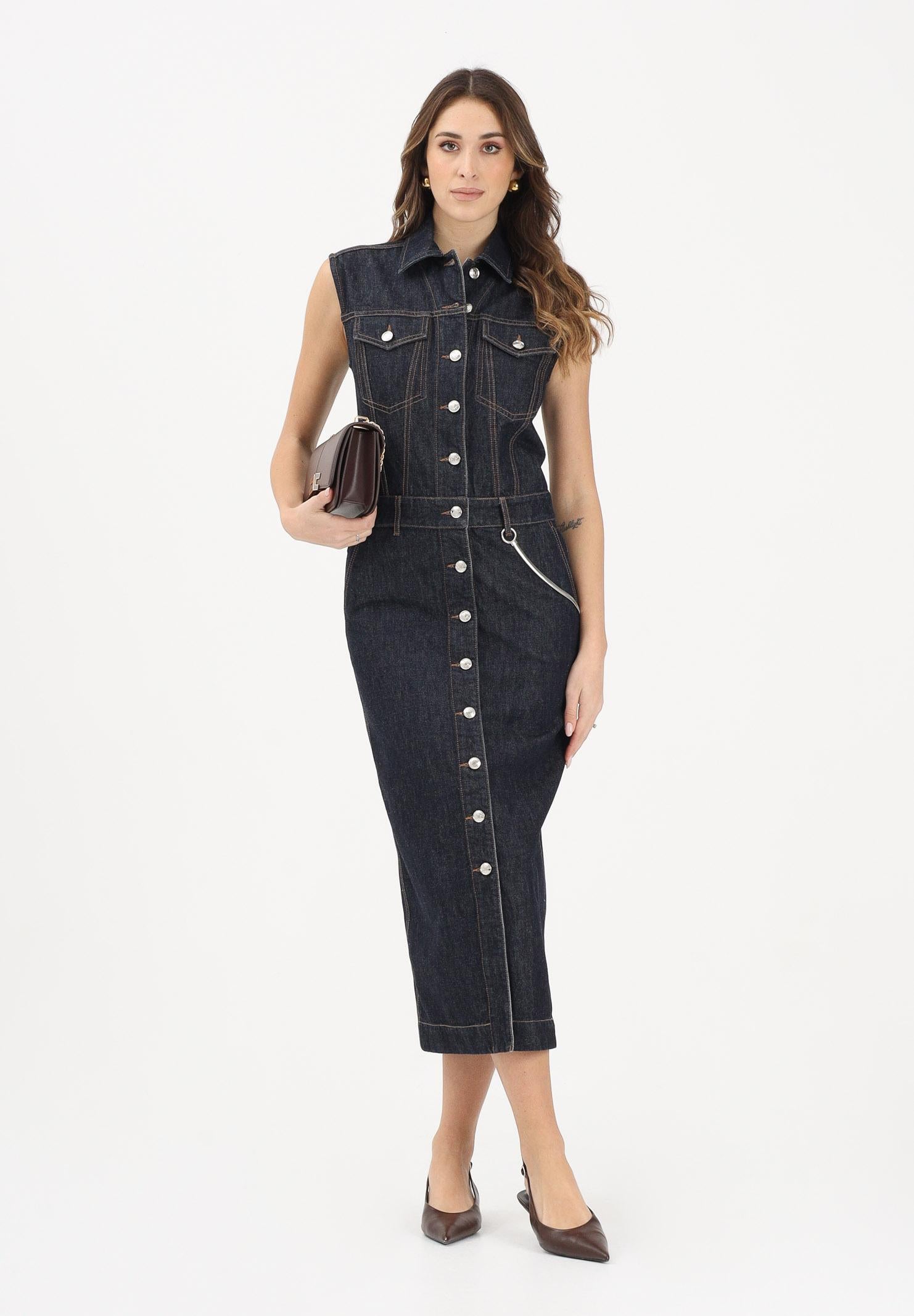SPORTMAX Abito midi SPDFARFALLA in denim blu da donna 2612221015600 001 SPORTMAX