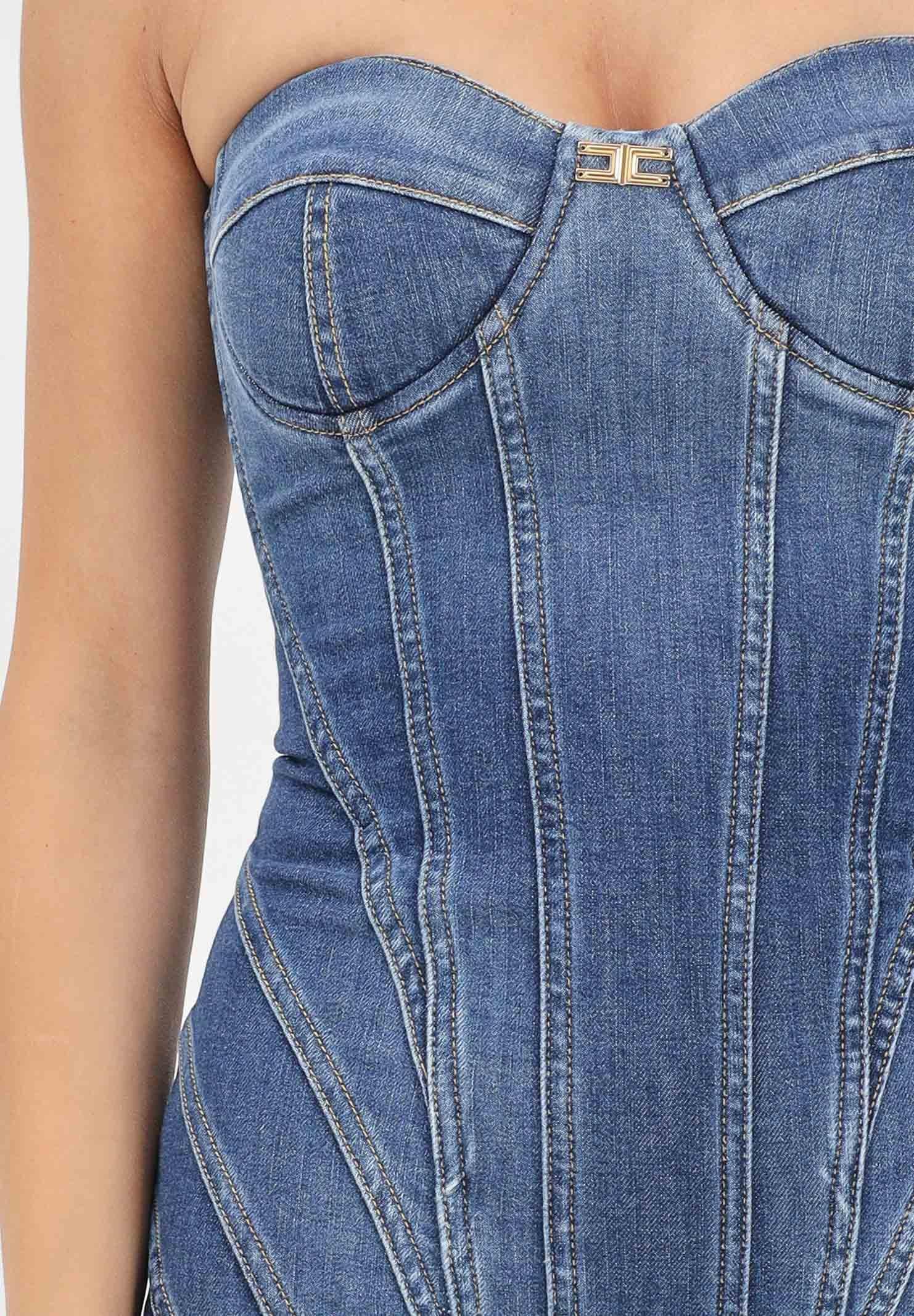 ELISABETTA FRANCHI Abito midi in denim da donna AJ44D56E2 104 ELISABETTA FRANCHI