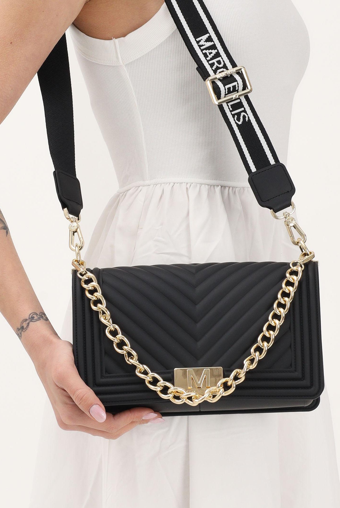 MARC ELLIS Borsa a tracolla Flat M 26 nera da donna FLAT-M-26 BLLIGO MARC ELLIS