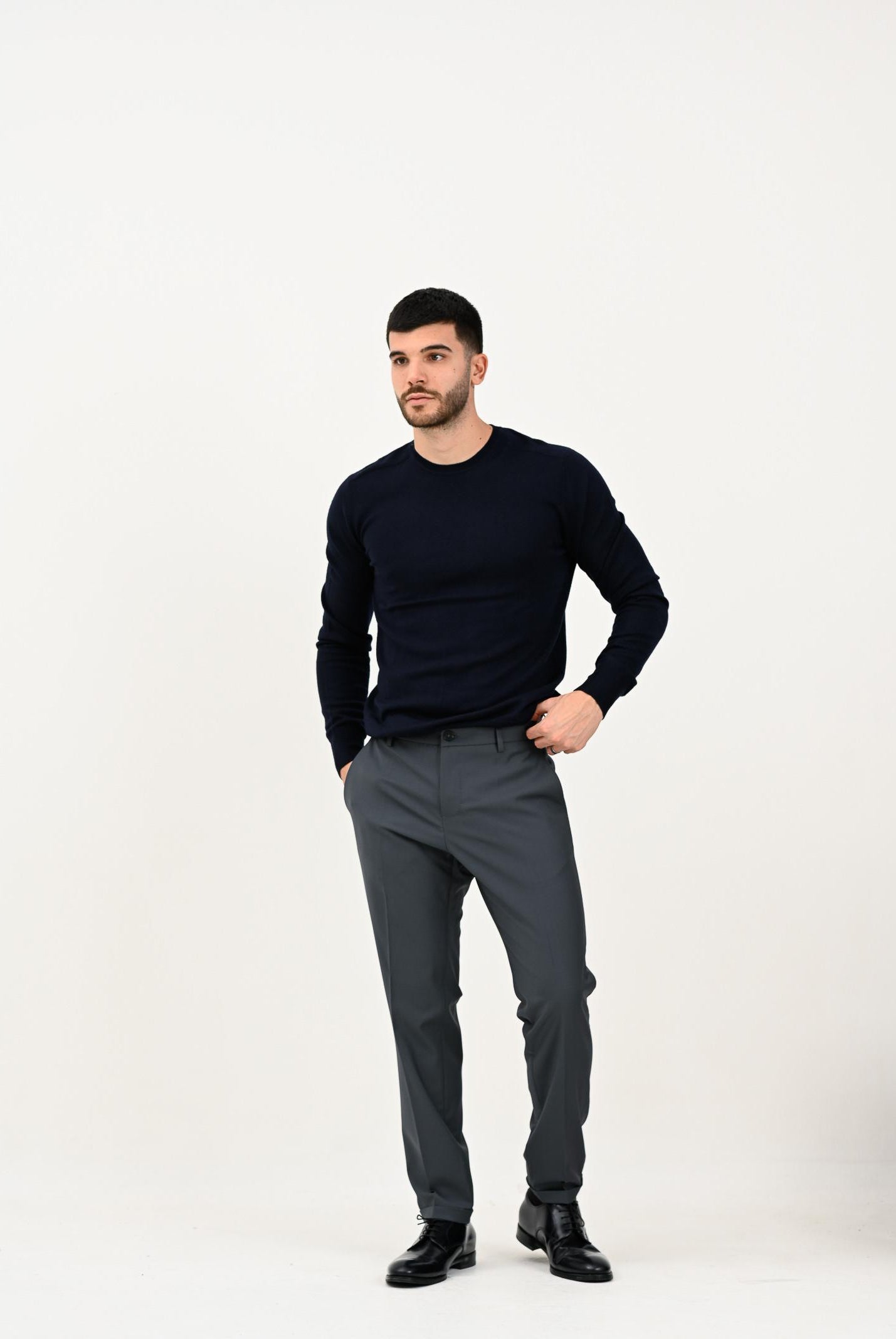 PATRIZIA PEPE Pantalone elegante grigio scuro da uomo 5PA429A1WK S754 PATRIZIA PEPE