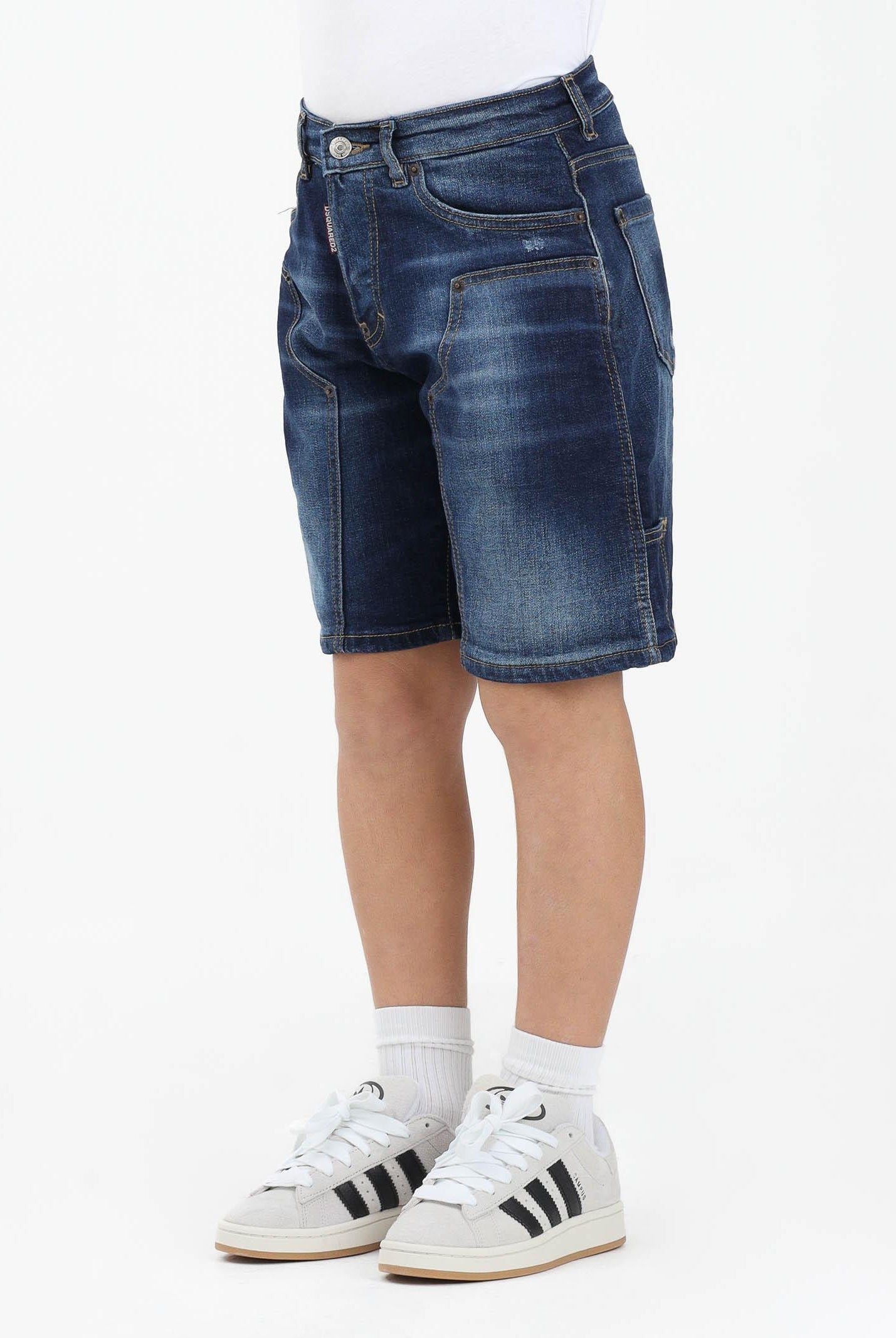 DSQUARED2 Shorts di jeans in denim blu scuro per donna, ragazzi e bambini DQ3212D0AFS DQ01 DSQUARED2