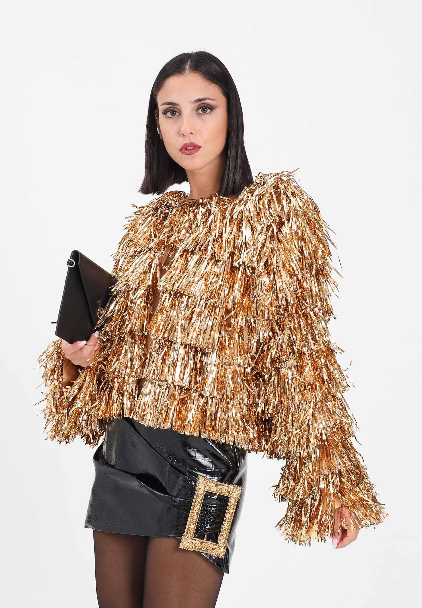 TPN Giacca oro da donna interamente ricoperta da frange ANDERSON402W5 U0 TPN