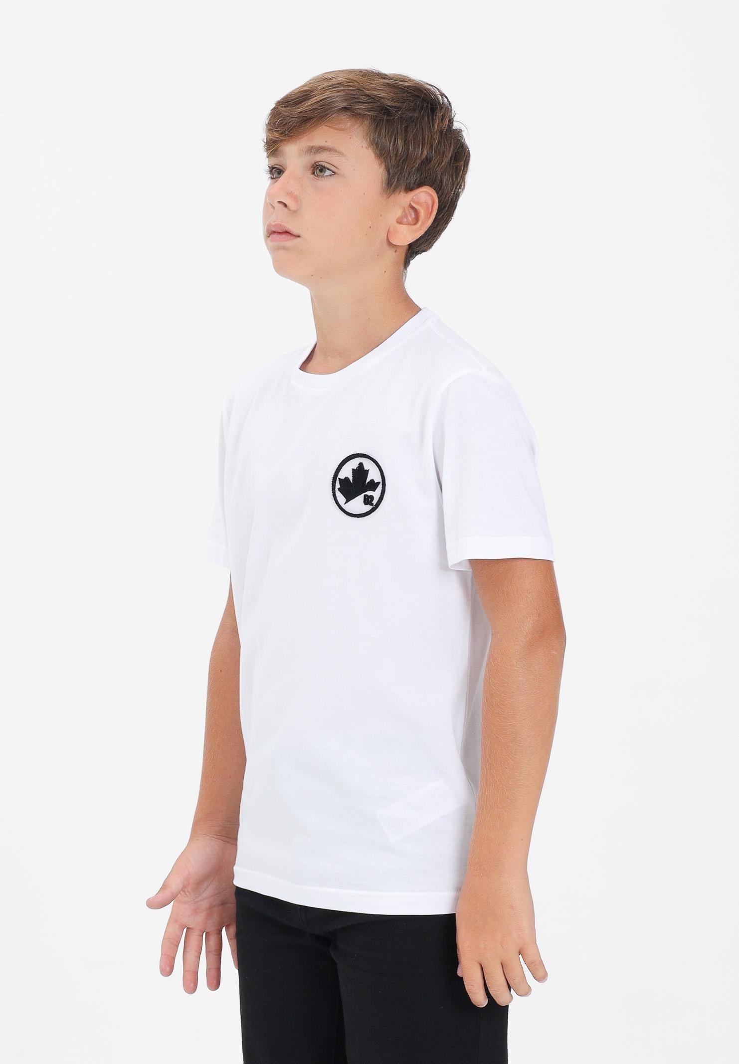 DSQUARED2 T-shirt a manica corta bianca per donna, ragazzi e bambini con logo DQ2988D0015 DQ100 DSQUARED2