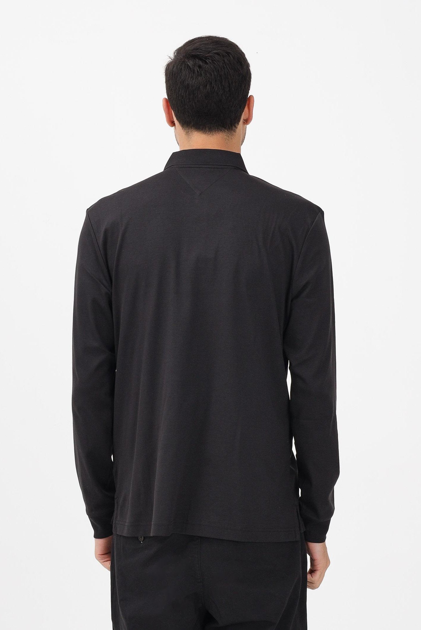 TOMMY HILFIGER Polo a manica lunga nera da uomo MW0MW37317 BDS TOMMY HILFIGER