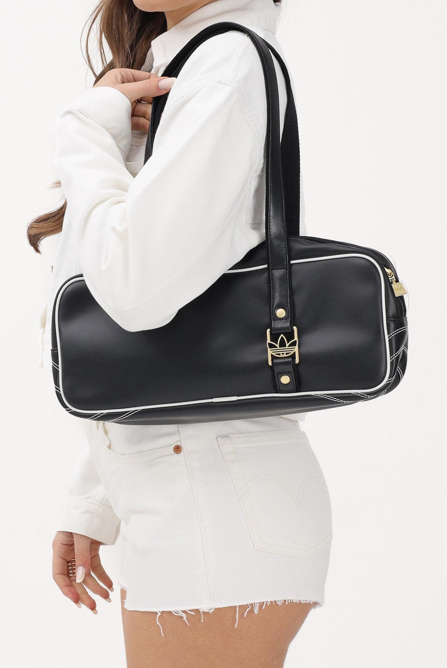 ADIDAS ORIGINALS Borsa a spalla AIRLINER nera da donna KE2329 . ADIDAS ORIGINALS