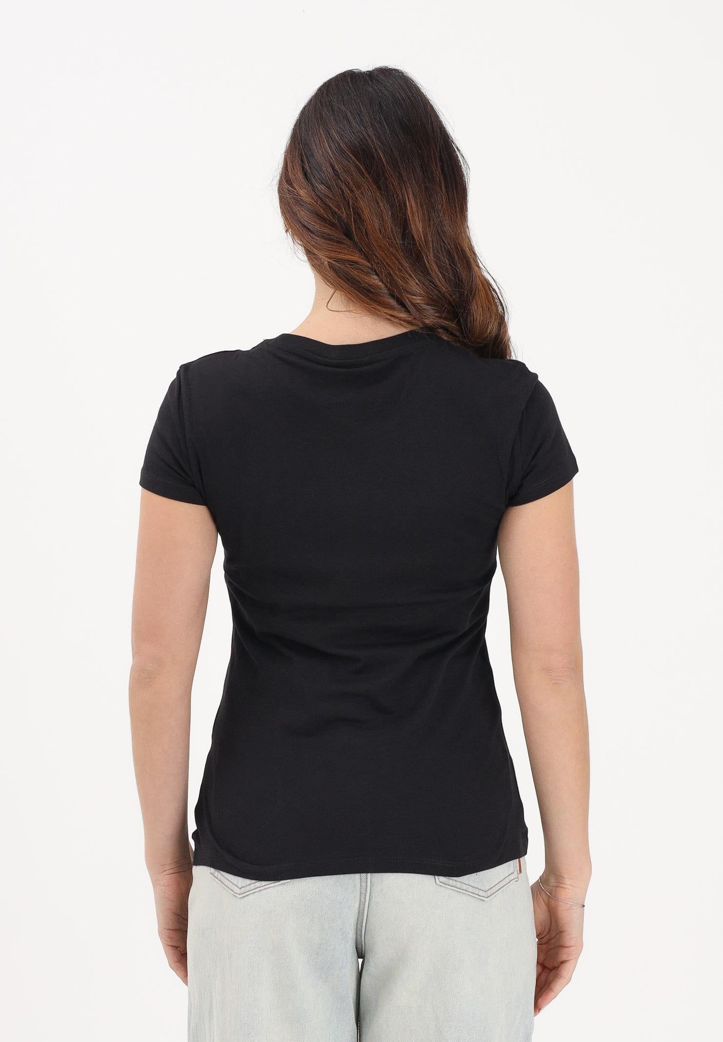 ARMANI EXCHANGE T-shirt a manica corta nera da donna con logo in strass XW002106AF10356 UC001 ARMANI EXCHANGE