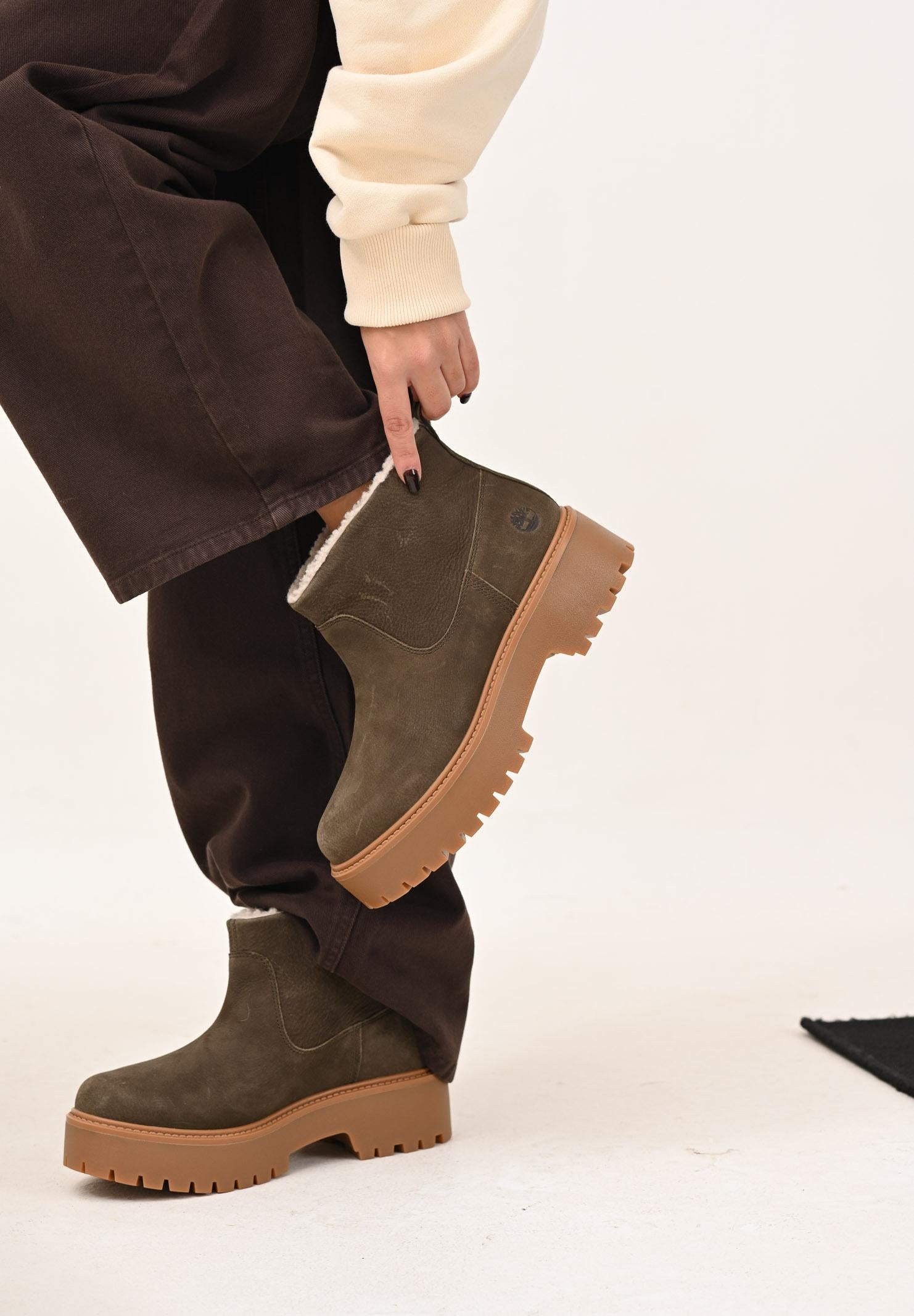 TIMBERLAND Stivaletti foderati con Plateau Stone Street marroni da donna TB0A283GW011 . TIMBERLAND
