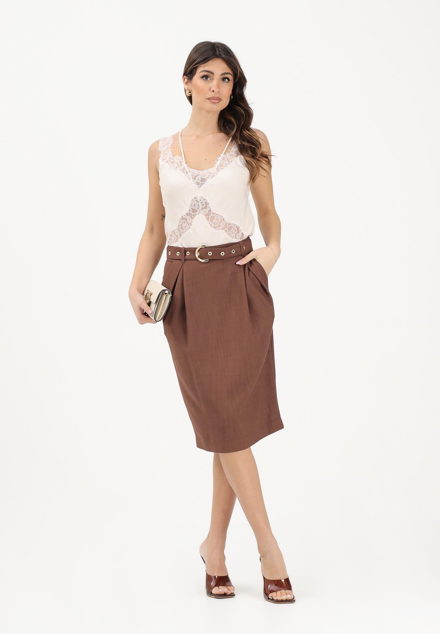 PINKO Gonna midi EDWENA marrone da donna 106449A2W6 L78 PINKO