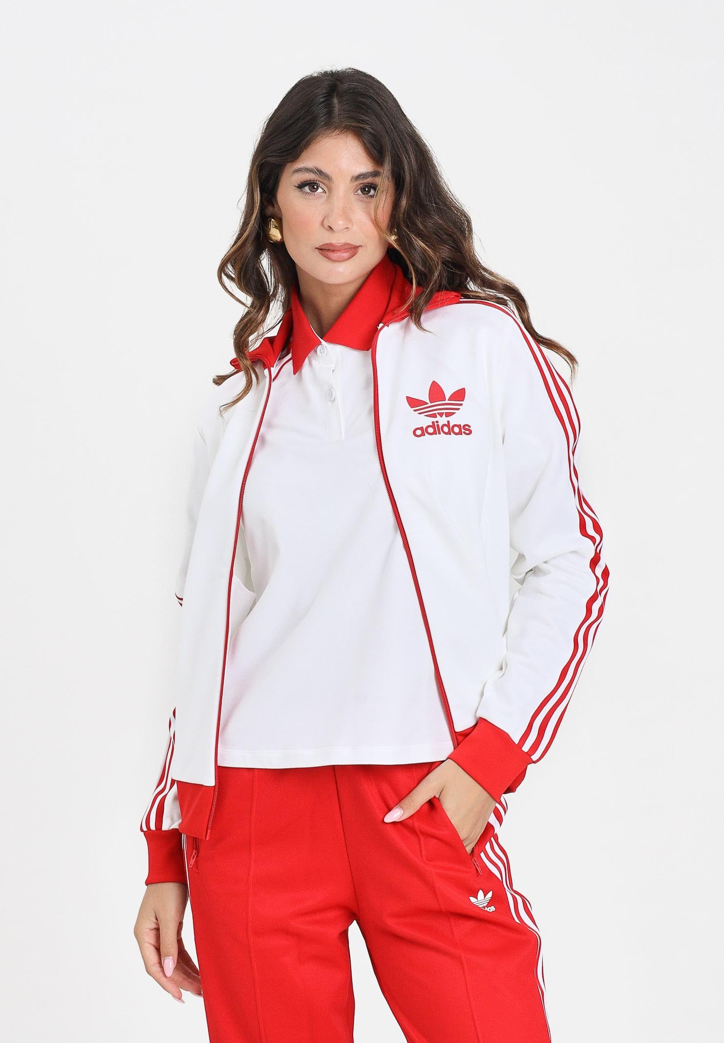 ADIDAS ORIGINALS Felpa con zip Heritage bianca da donna JX7849 ADIDAS ORIGINALS