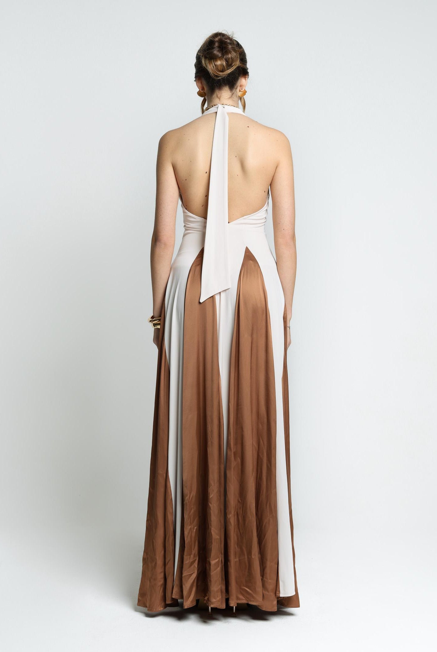 SANTAS Abito lungo MOUSSE panna da donna PV25022 CAMMELLO SANTAS